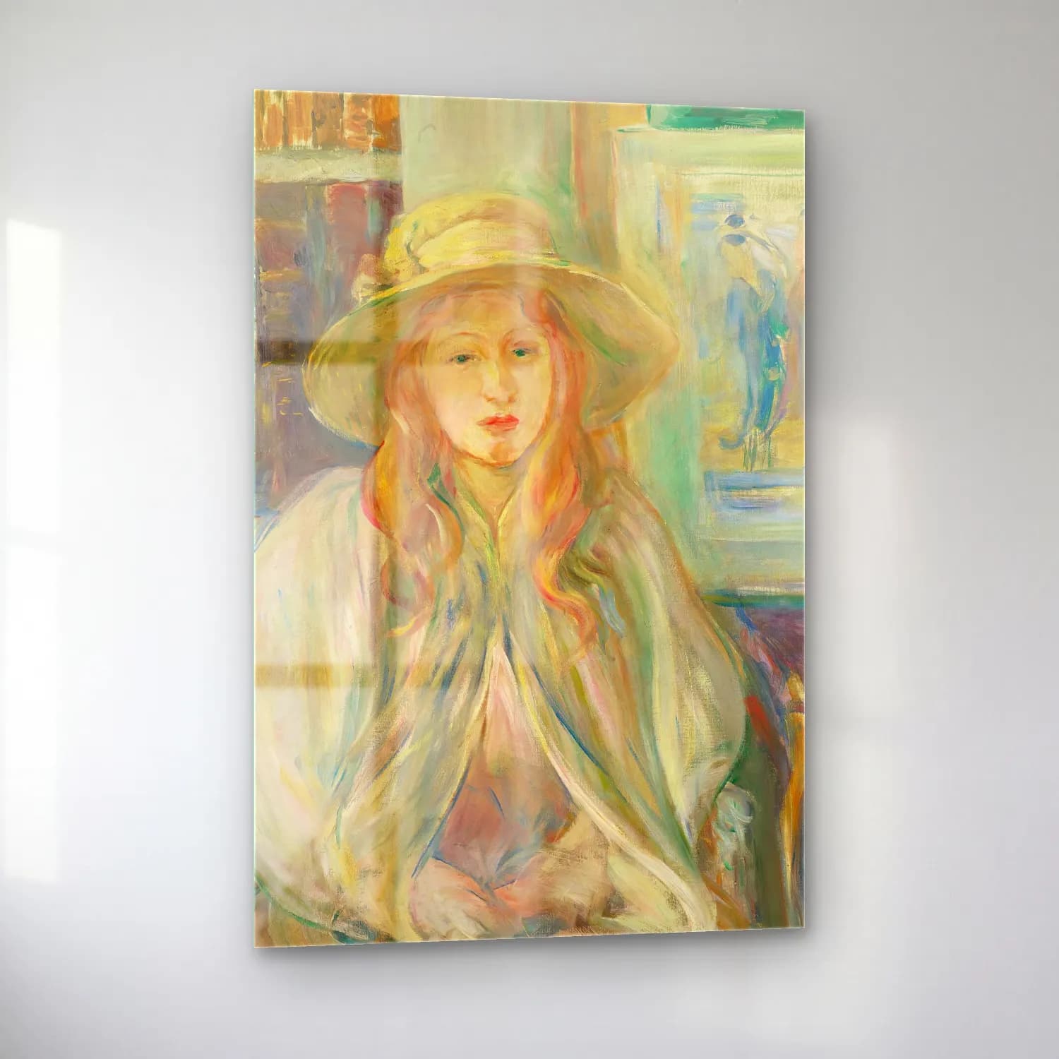 Berthe Morisot – Fillette Au Chapeau De Paille cam tablo — sol açıdan görünüm