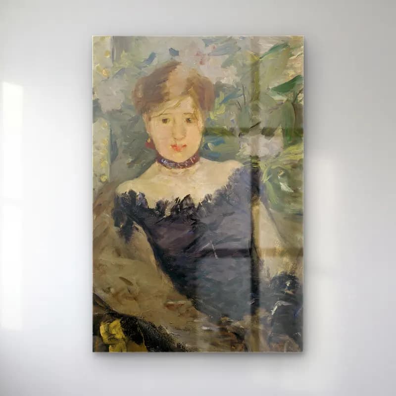 Berthe Morisot – Le Corsage Noir cam tablo — Berthe Morisot – Le Corsage Noir — empresyonist kadın portresi
