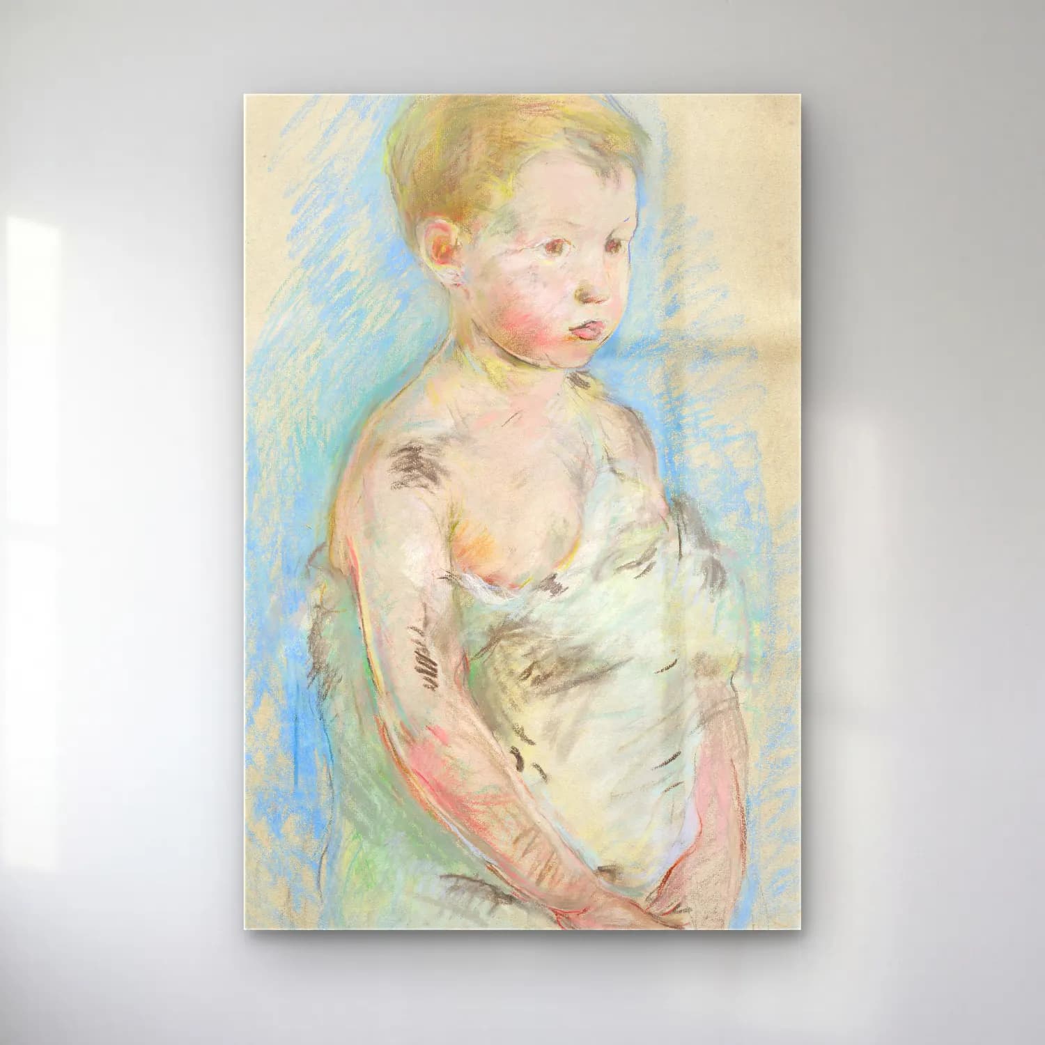 Berthe Morisot – Le Petit Saint-Jean cam tablo — Berthe Morisot – Le Petit Saint-Jean — suluboya figür çalışması