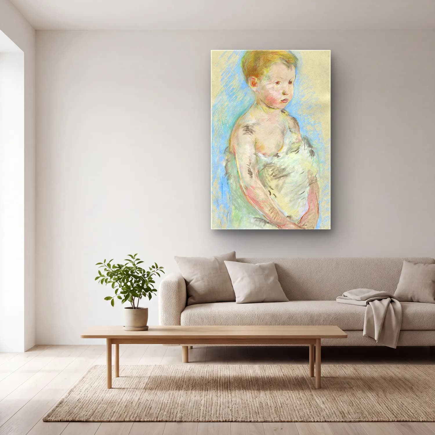 Berthe Morisot – Le Petit Saint-Jean cam tablo — açık renk salonda