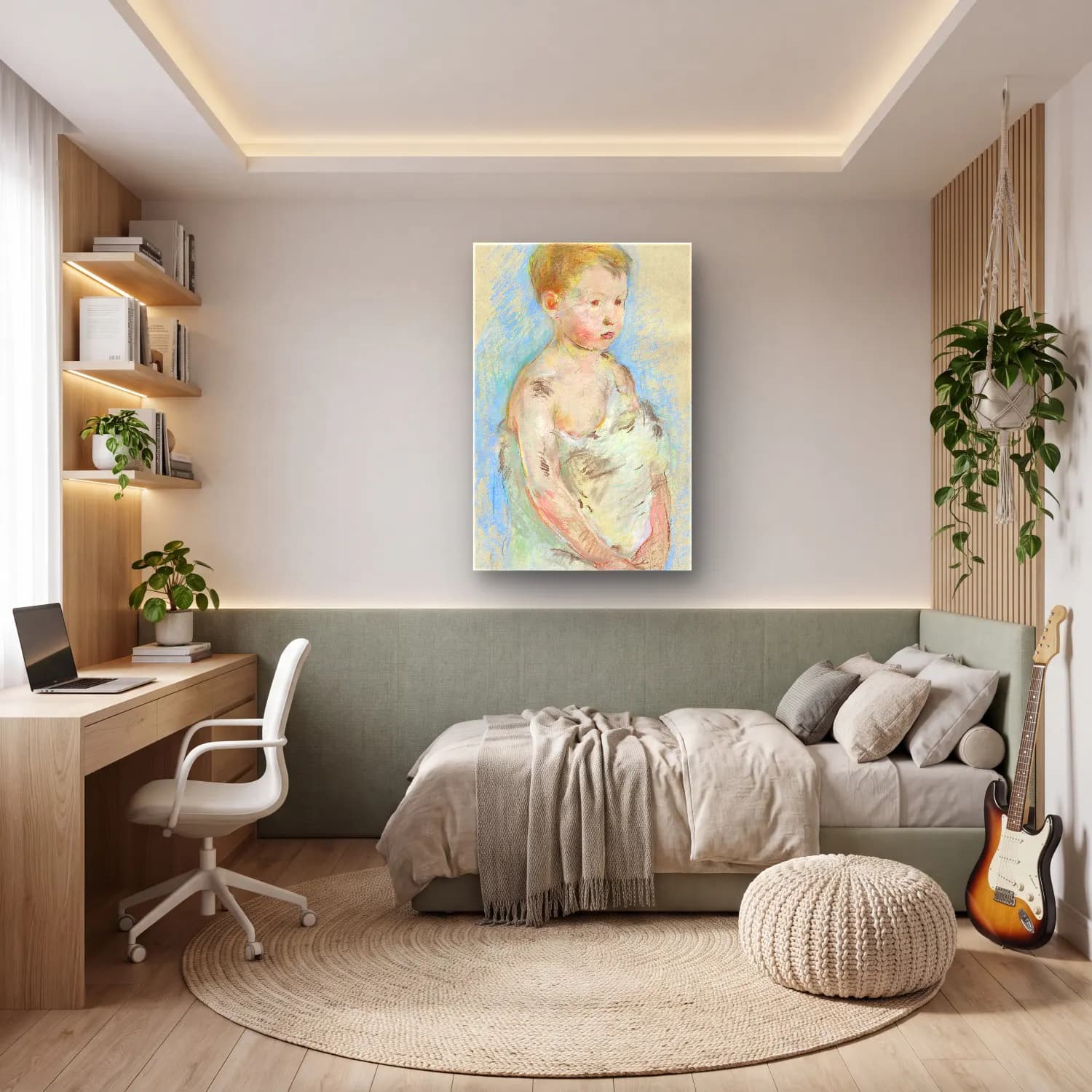 Berthe Morisot – Le Petit Saint-Jean cam tablo — genç odasında