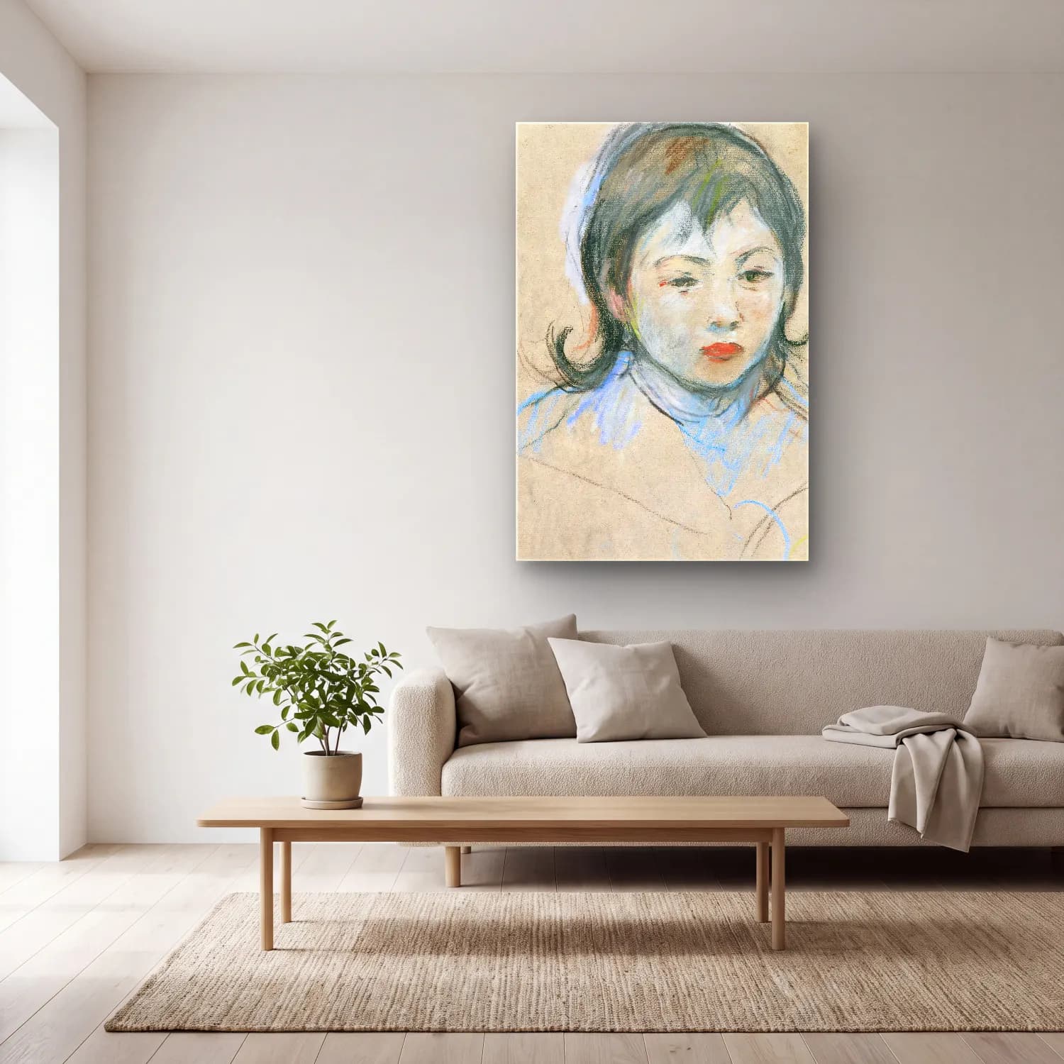 Berthe Morisot – Portrait D’enfant (Charly Thomas) cam tablo — açık renk salonda