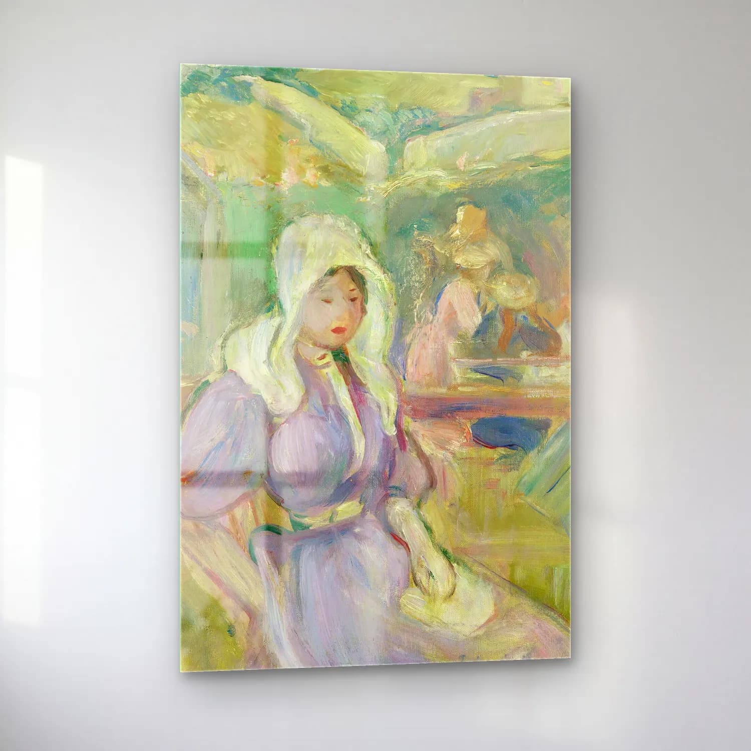 Berthe Morisot – Sur La Plage À Portrieux cam tablo — sol açıdan görünüm