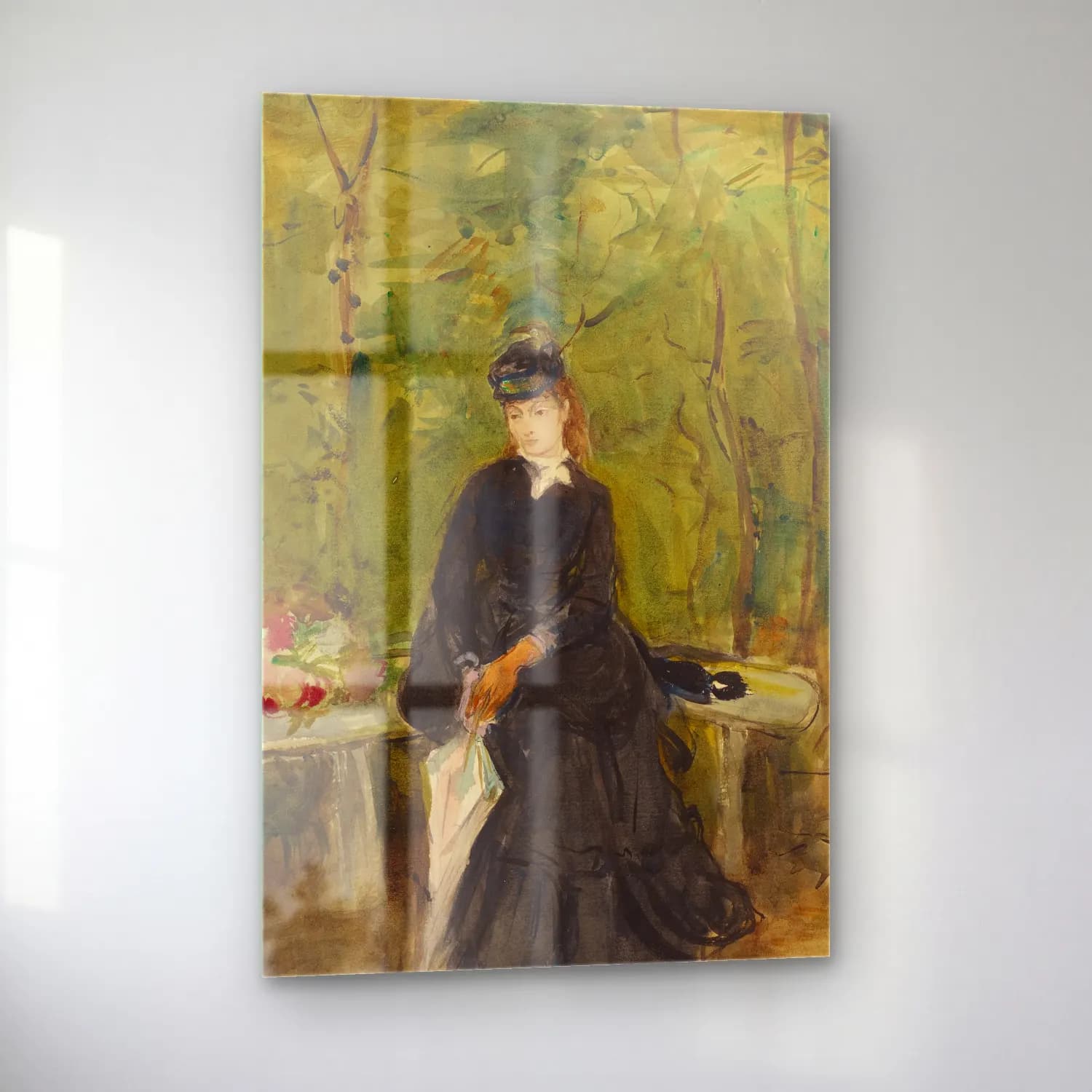 Berthe Morisot – The Artist’s Sister Edma Seated In A Park cam tablo — sol açıdan görünüm