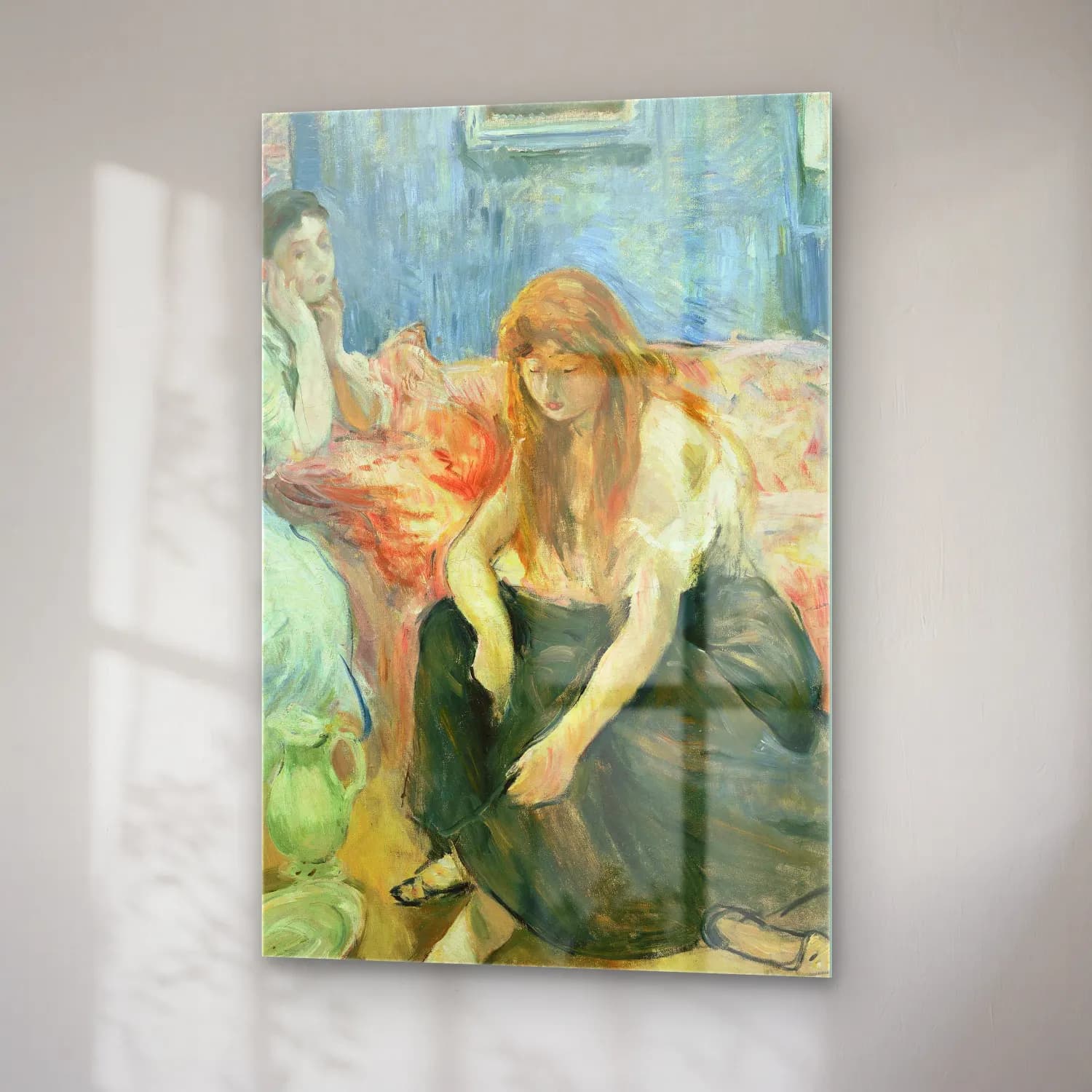 Berthe Morisot – Two Girls (circa 1894) cam tablo — sağ açıdan görünüm