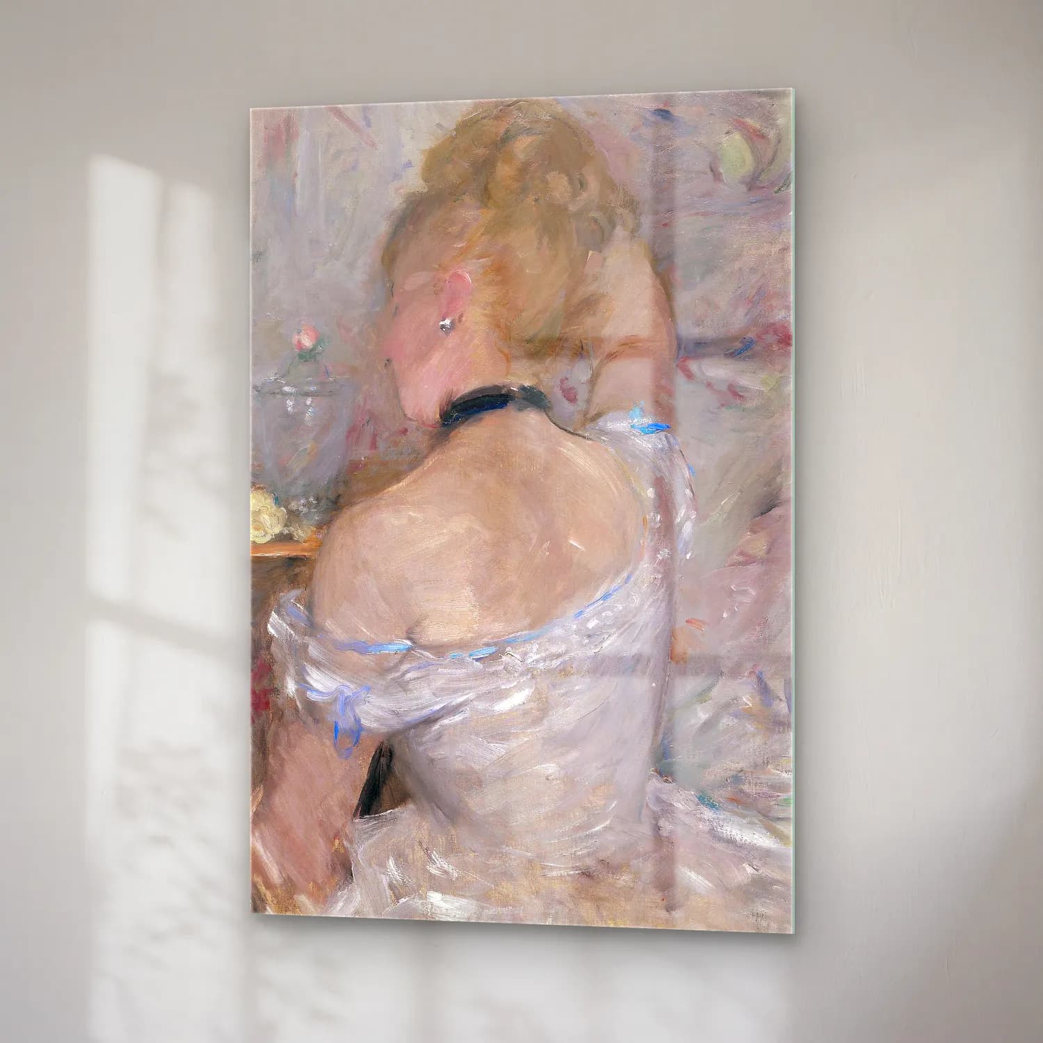 Berthe Morisot – Woman at Her Toilette cam tablo — sağ açıdan görünüm