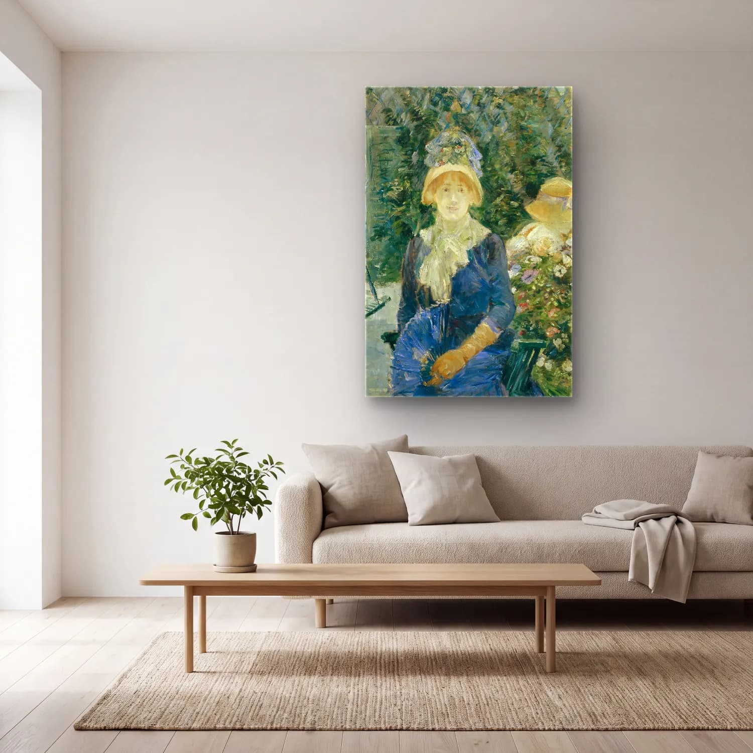Berthe Morisot – Woman in a Garden cam tablo — açık renk salonda