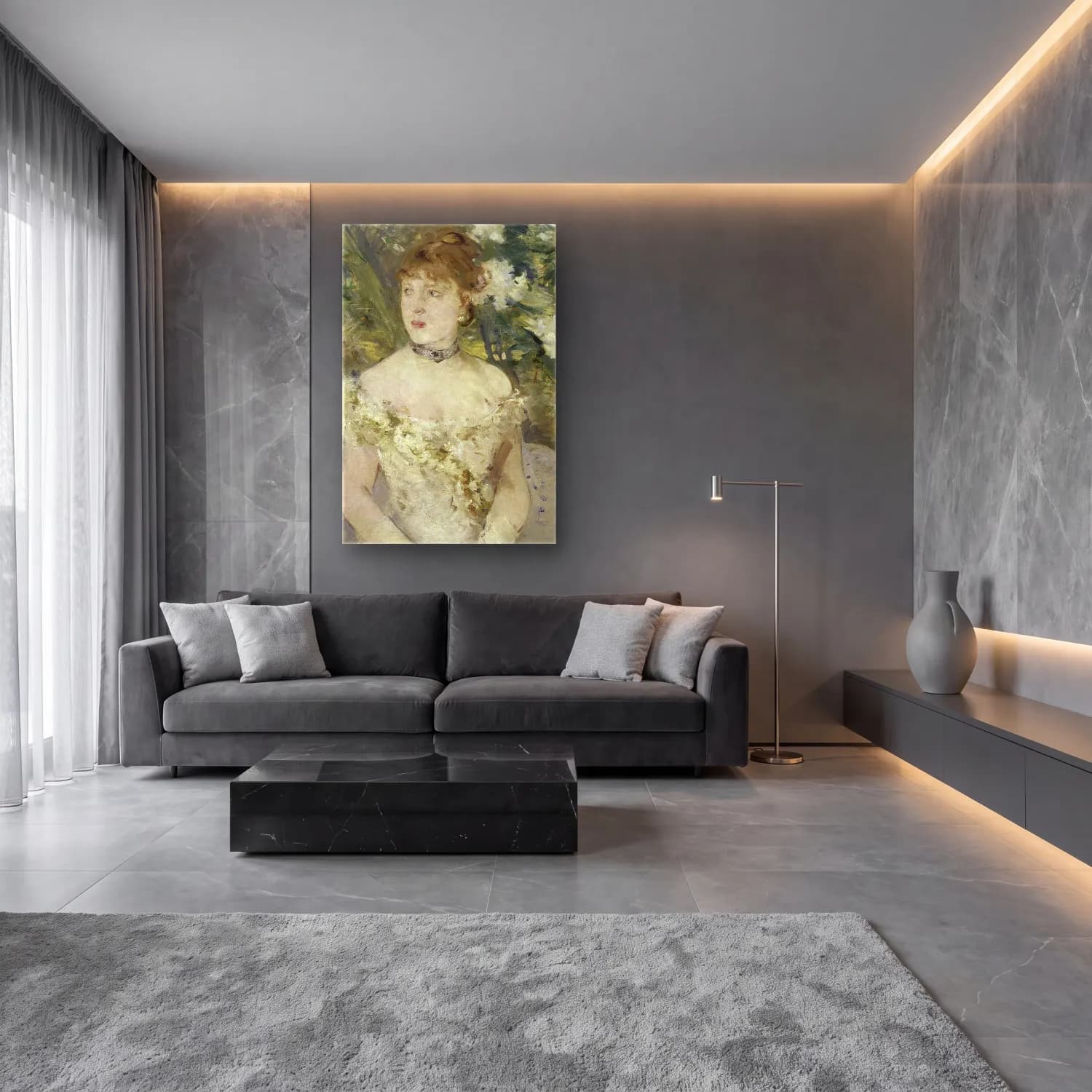 Berthe Morisot – Young Girl in a Ball Gown cam tablo — lüks salon duvarında