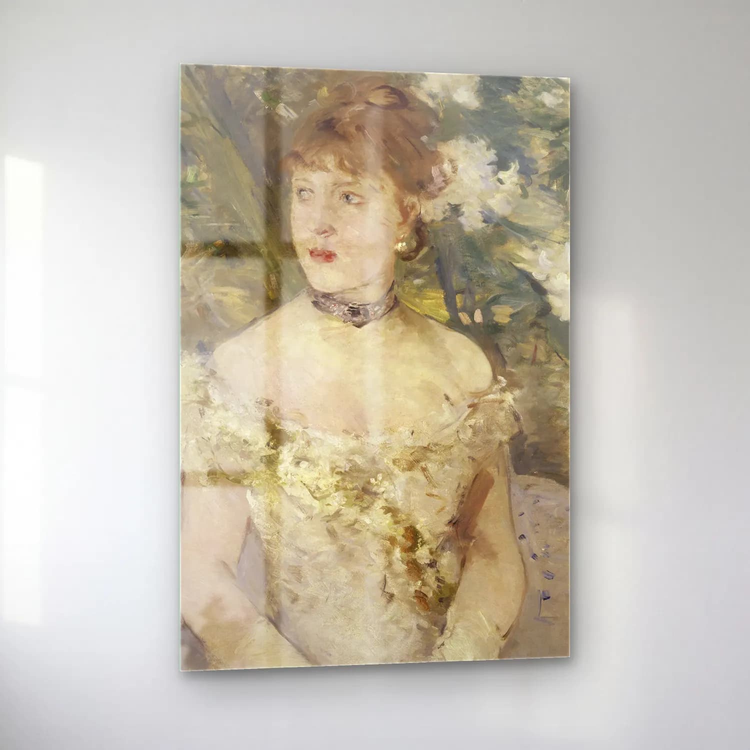 Berthe Morisot – Young Girl in a Ball Gown cam tablo — sol açıdan görünüm