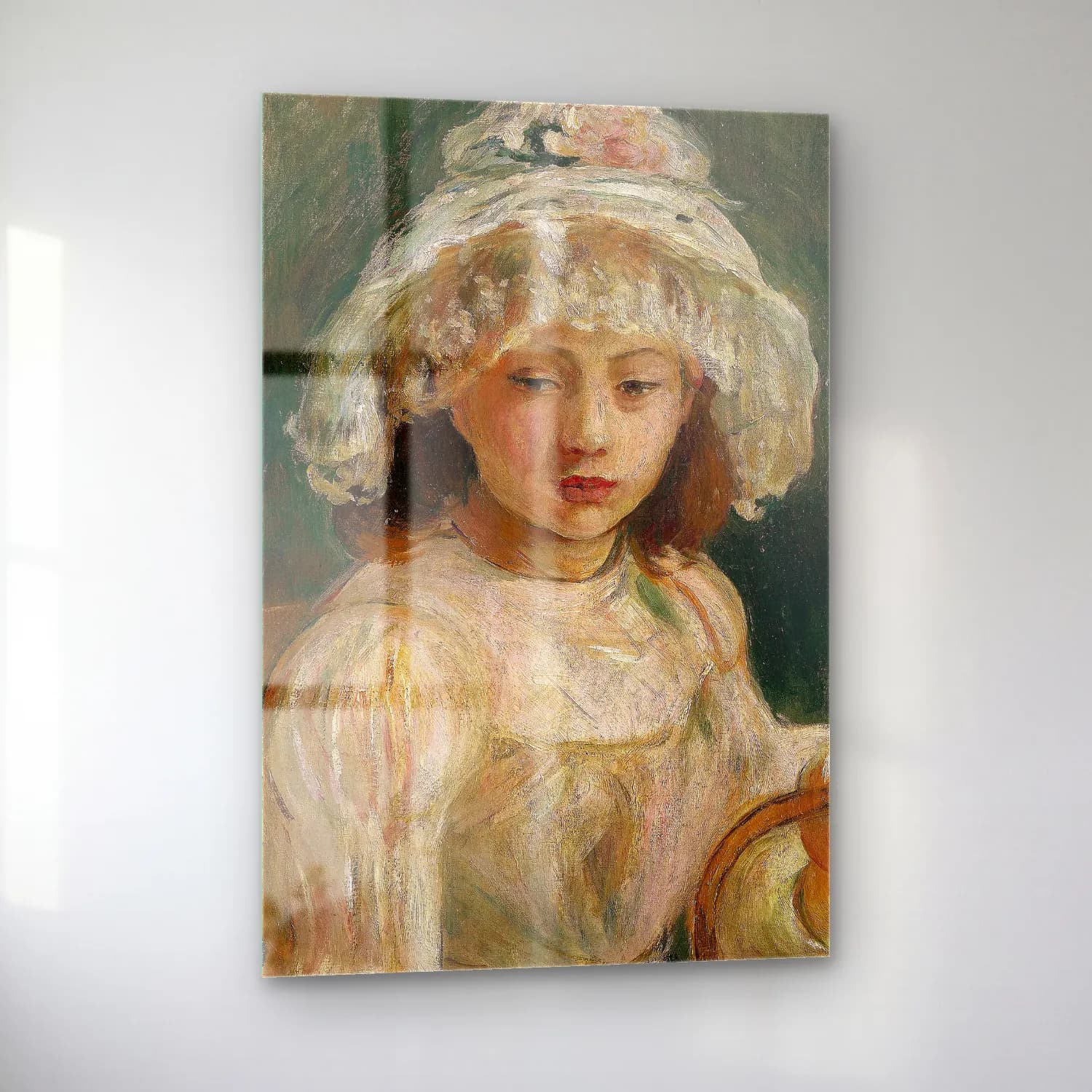 Berthe Morisot – Young Girl with Hat cam tablo — sol açıdan görünüm