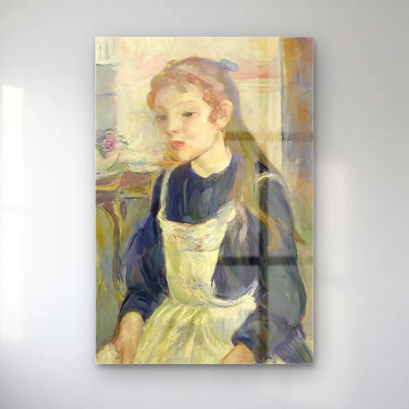 Berthe Morisot – Young Girl with an Apron cam tablo — Berthe Morisot – Young Girl with an Apron — empresyonist kız çocuğu portresi