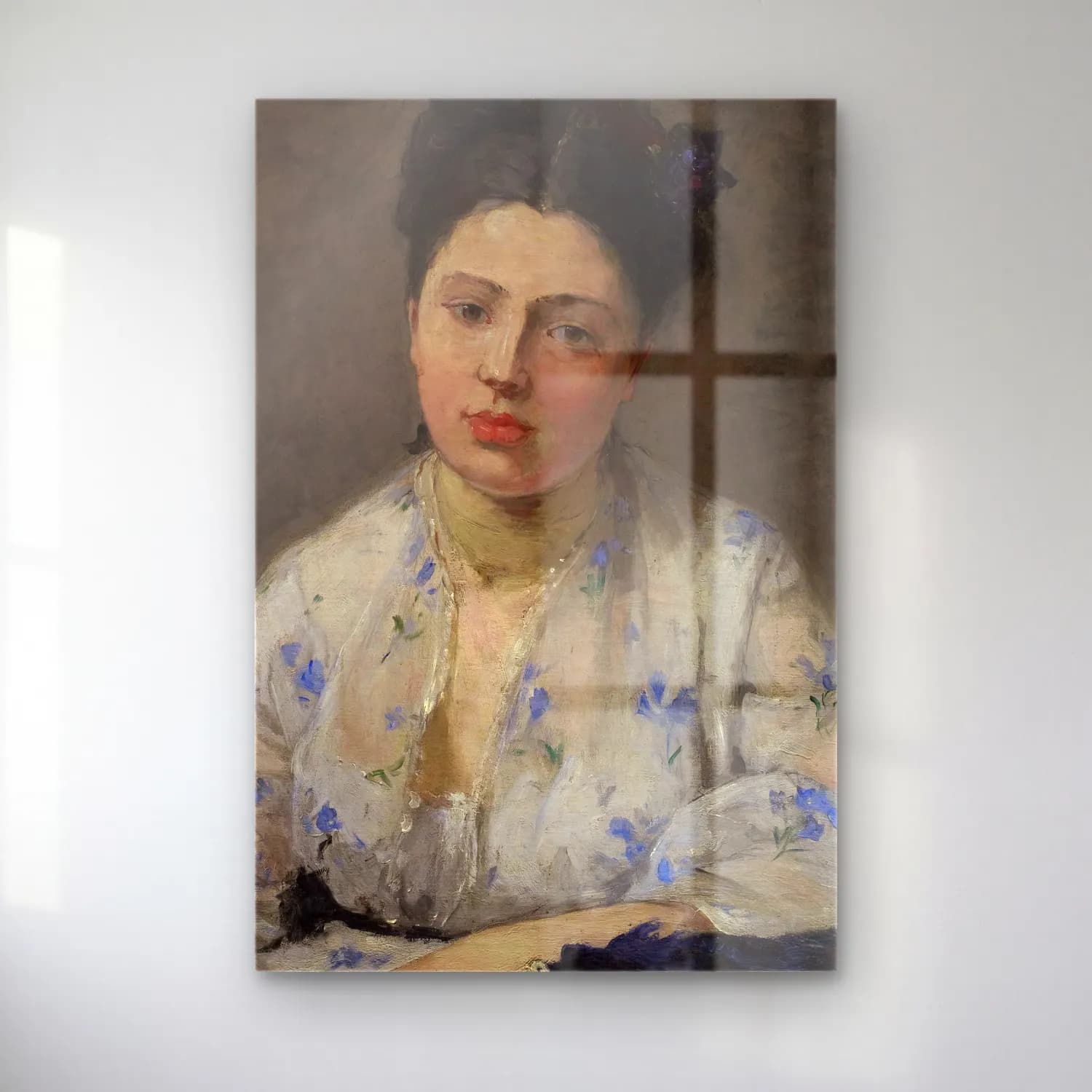 Berthe Morisot – Young Woman cam tablo — Berthe Morisot – Young Woman — empresyonist kadın portresi