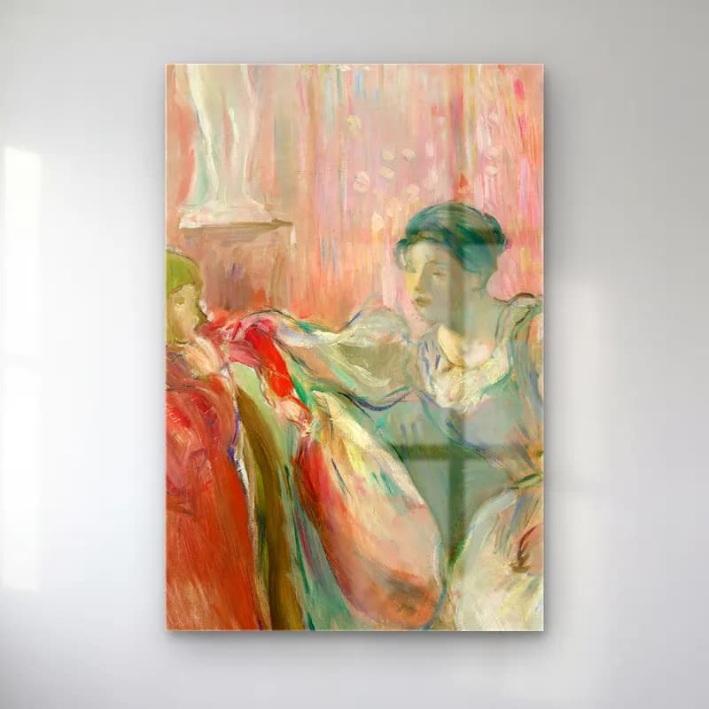 Berthe Morisot – Young Woman and Child cam tablo — Berthe Morisot – Young Woman and Child — empresyonist anne ve çocuk