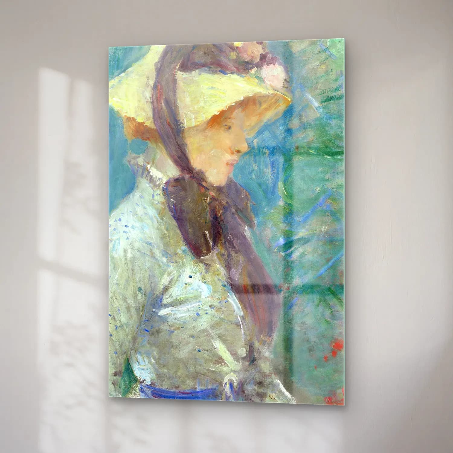Berthe Morisot – Young Woman with a Straw Hat cam tablo — sağ açıdan görünüm