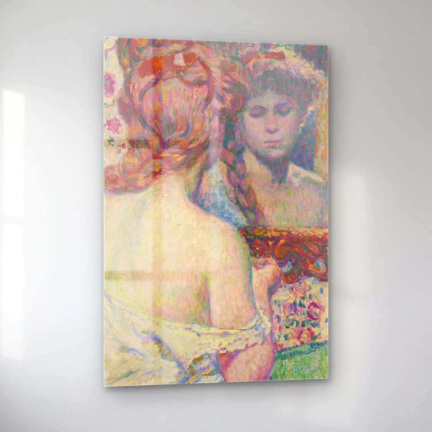 Theo van Rysselberghe – Femme au miroir cam tablo — sol açıdan görünüm