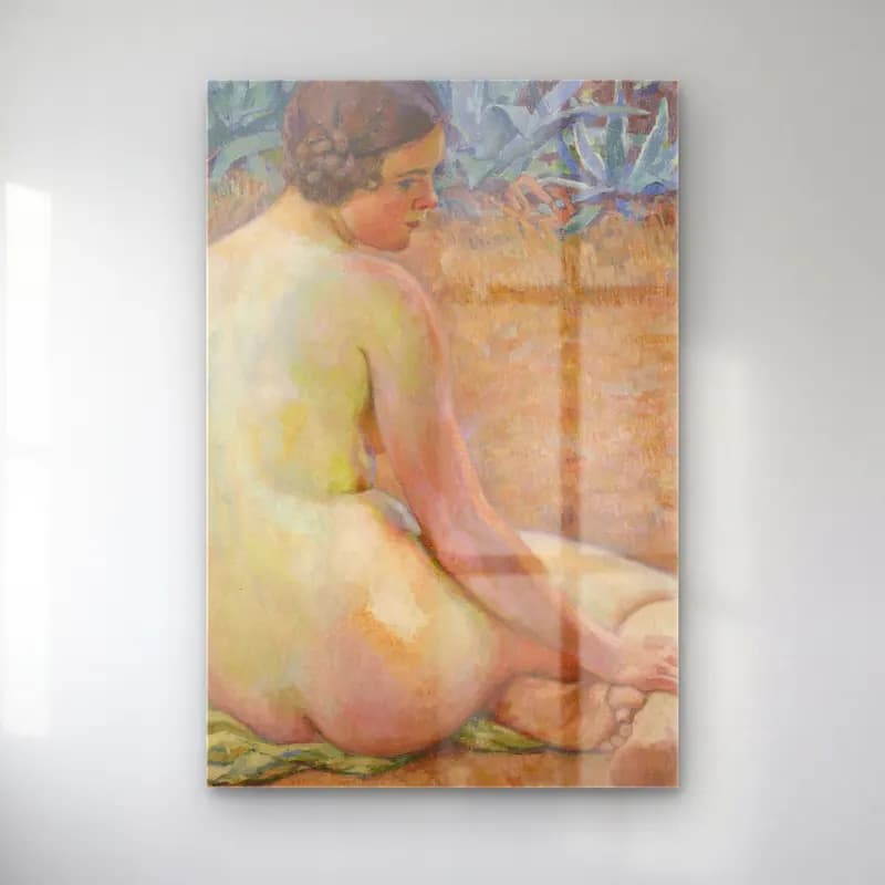 Theo van Rysselberghe – Nude with agave (Nu aux agave) cam tablo — Theo van Rysselberghe – Nude with agave (Nu aux agave) — empresyonist figür çalışması