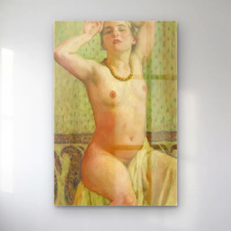 Theo van Rysselberghe – Paquita au collier cam tablo — Theo van Rysselberghe – Paquita au collier — empresyonist figür çalışması
