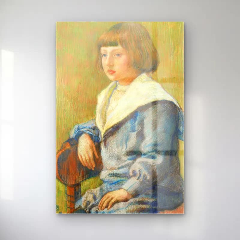 Theo van Rysselberghe – Portrait D’enfant cam tablo — Theo van Rysselberghe – Portrait D’enfant — empresyonist kız çocuğu portresi