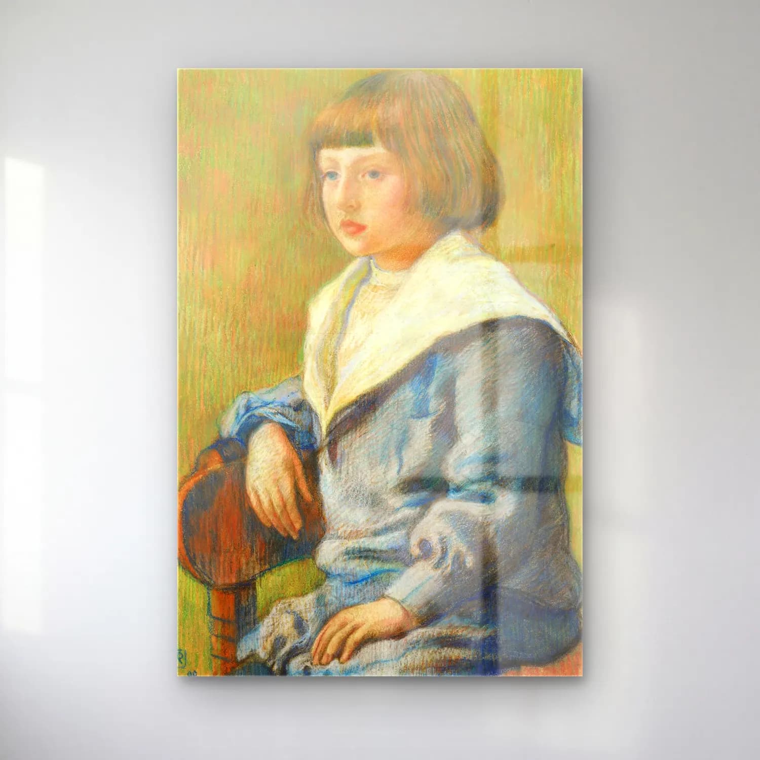 Theo van Rysselberghe – Portrait D’enfant cam tablo — Theo van Rysselberghe – Portrait D’enfant — empresyonist kız çocuğu portresi