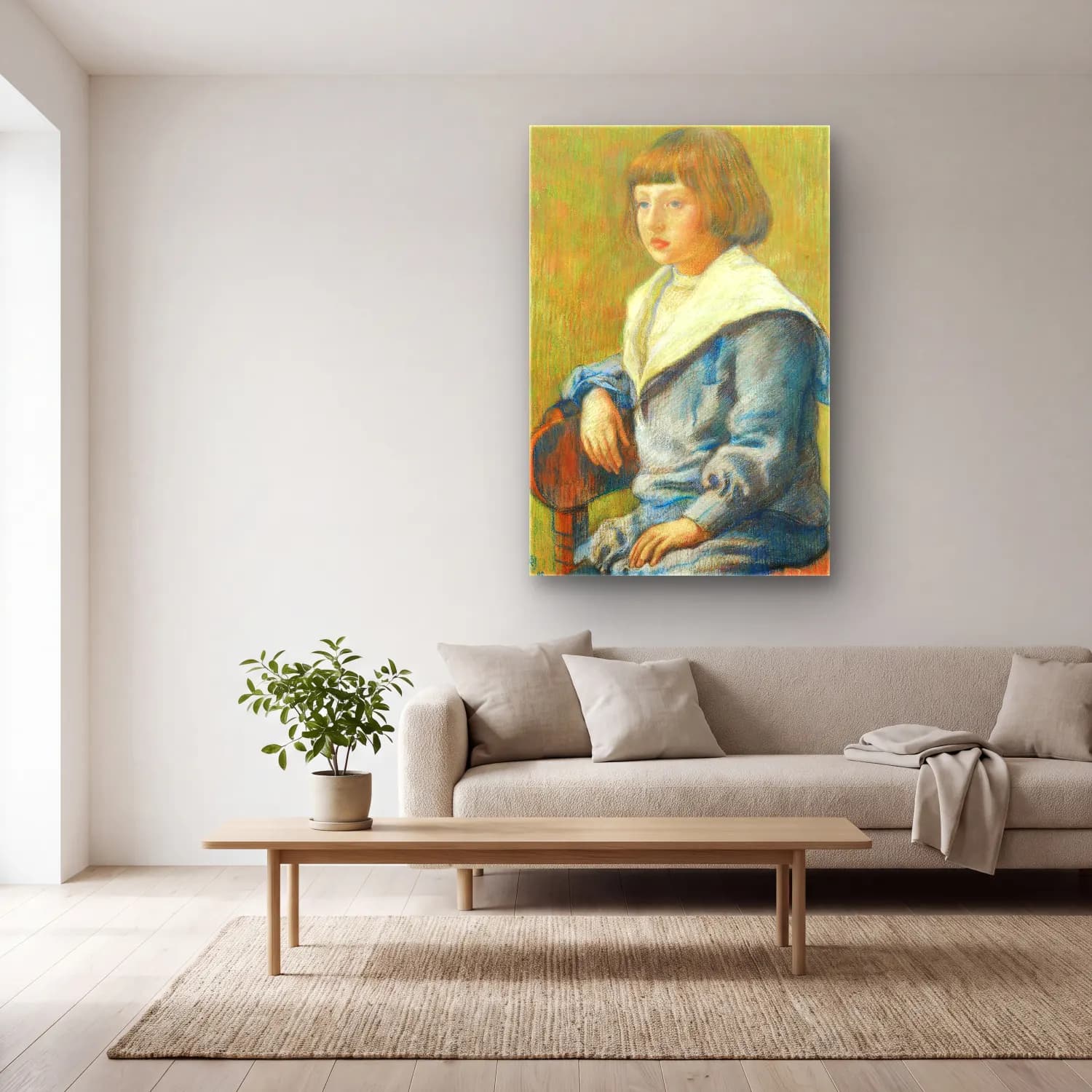 Theo van Rysselberghe – Portrait D’enfant cam tablo — açık renk salonda