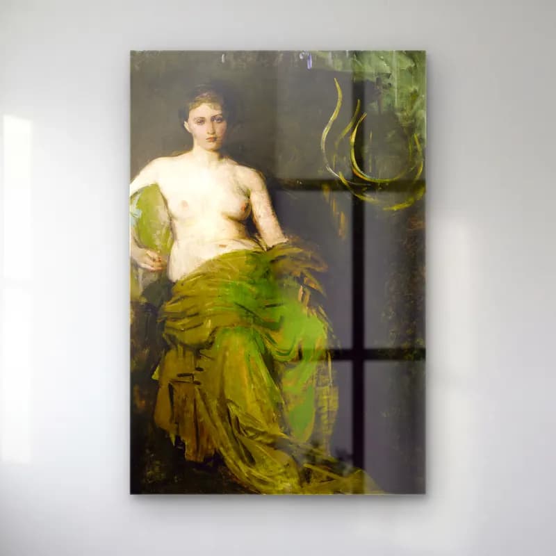 Abbott Handerson Thayer – Half Draped Figure (ca. 1885) cam tablo — Abbott Handerson Thayer – Half Draped Figure (ca. 1885) — yağlı boya figür çalışması