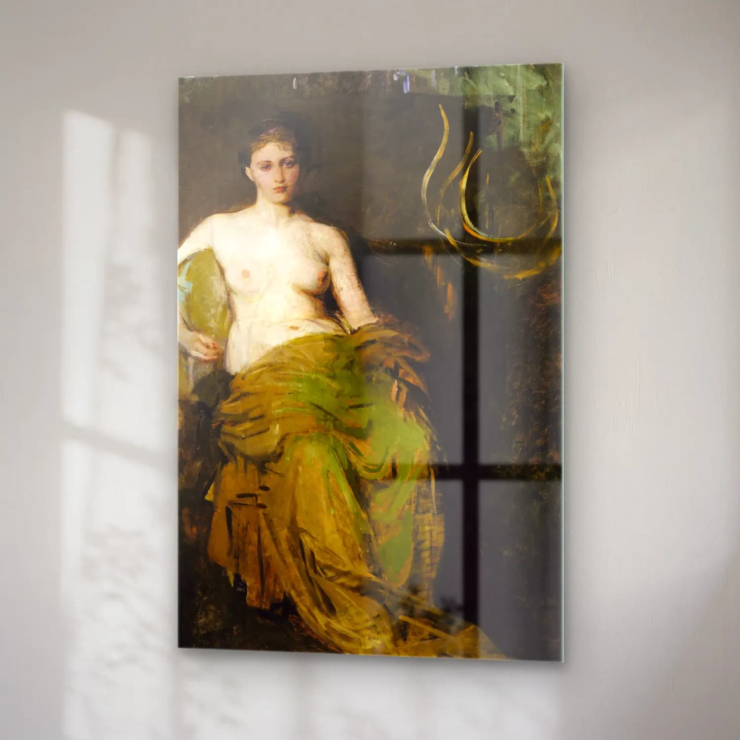 Abbott Handerson Thayer – Half Draped Figure (ca. 1885) cam tablo — sağ açıdan görünüm