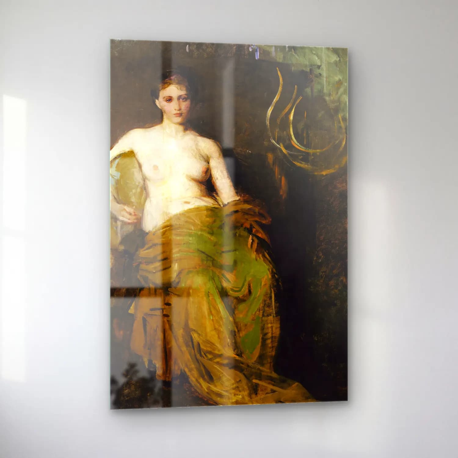 Abbott Handerson Thayer – Half Draped Figure (ca. 1885) cam tablo — sol açıdan görünüm