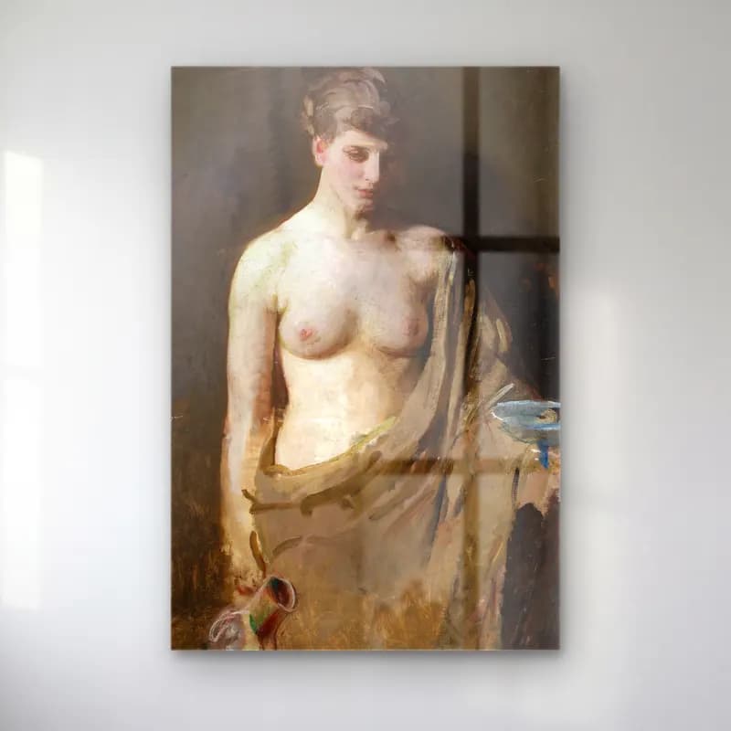 Abbott Handerson Thayer – Hebe (C. 1890) cam tablo — Abbott Handerson Thayer – Hebe (C. 1890) — yağlı boya figür çalışması