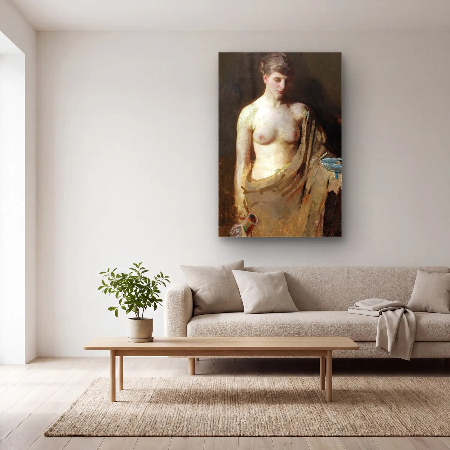 Abbott Handerson Thayer – Hebe (C. 1890) cam tablo — açık renk salonda