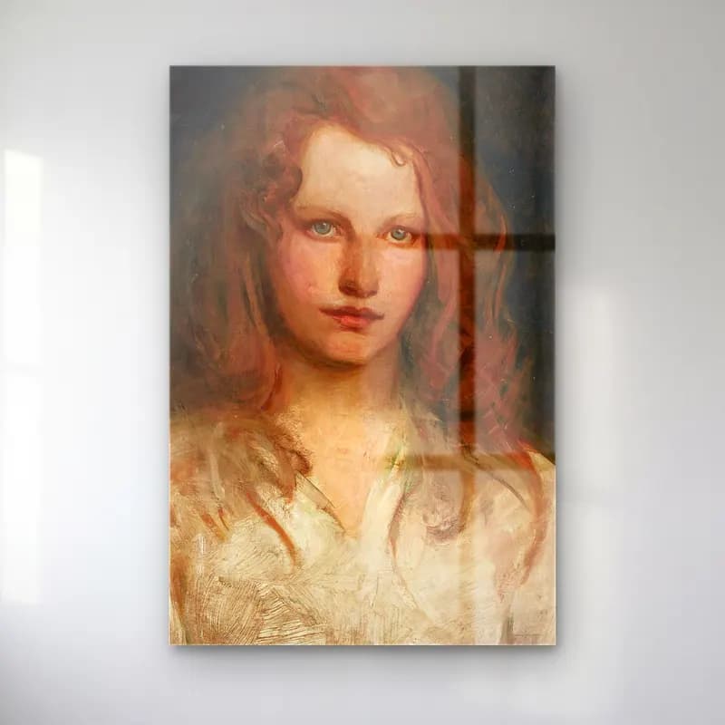Abbott Handerson Thayer – Margaret McKittrick cam tablo — Abbott Handerson Thayer – Margaret McKittrick — yağlı boya kız çocuğu portresi