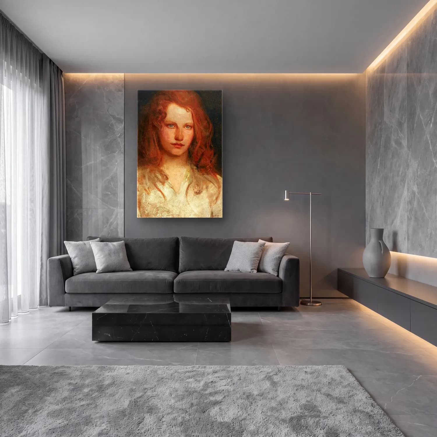 Abbott Handerson Thayer – Margaret McKittrick cam tablo — lüks salon duvarında