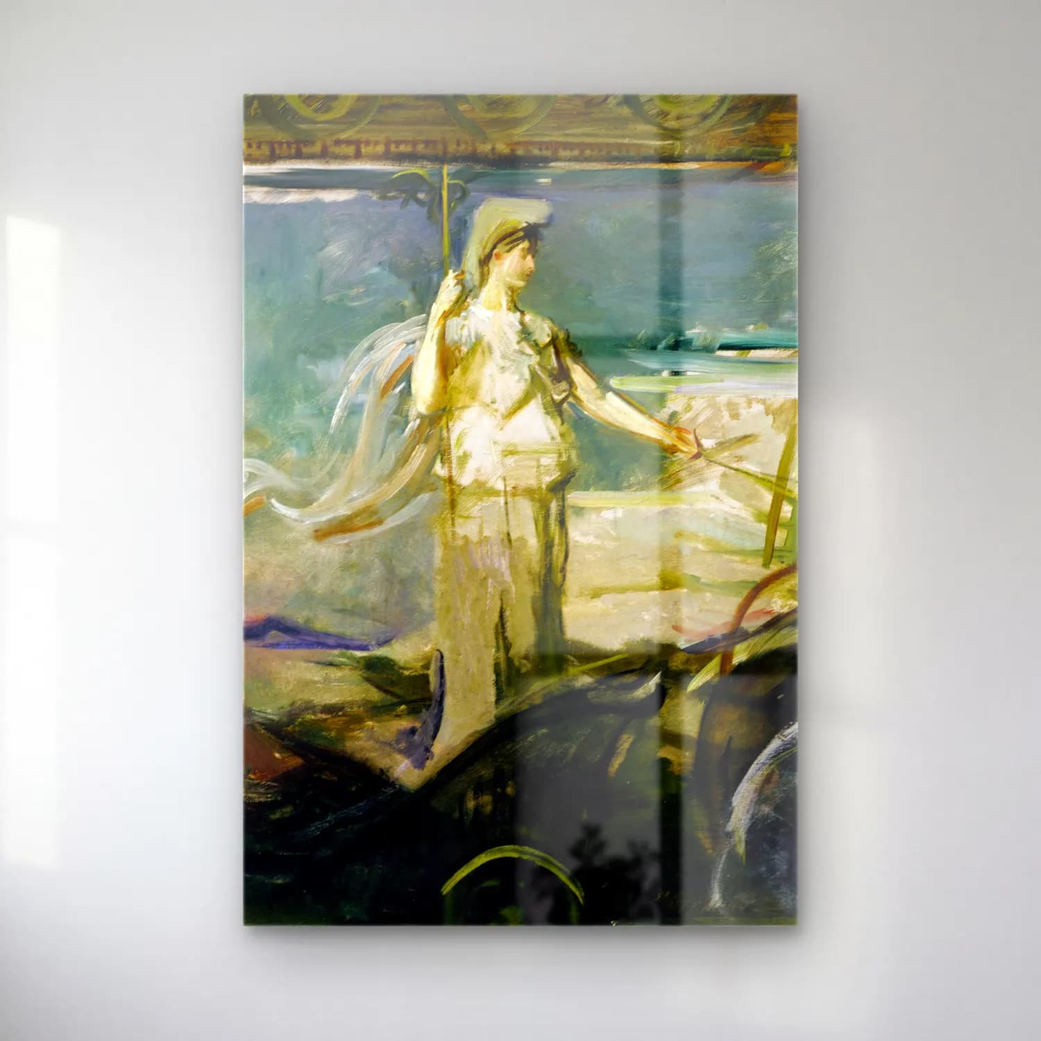 Abbott Handerson Thayer – Minerva in a Chariot cam tablo — Abbott Handerson Thayer – Minerva in a Chariot — empresyonist mitolojik sahne