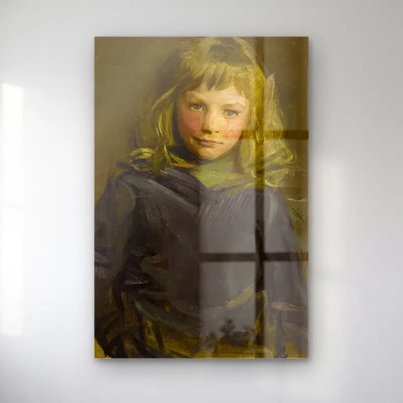 Abbott Handerson Thayer – Study for ‘Harry Whiting, Nephew of the Artist’ cam tablo — Abbott Handerson Thayer – Study for ‘Harry Whiting, Nephew of the Artist’ — yağlı boya kız çocuğu portresi