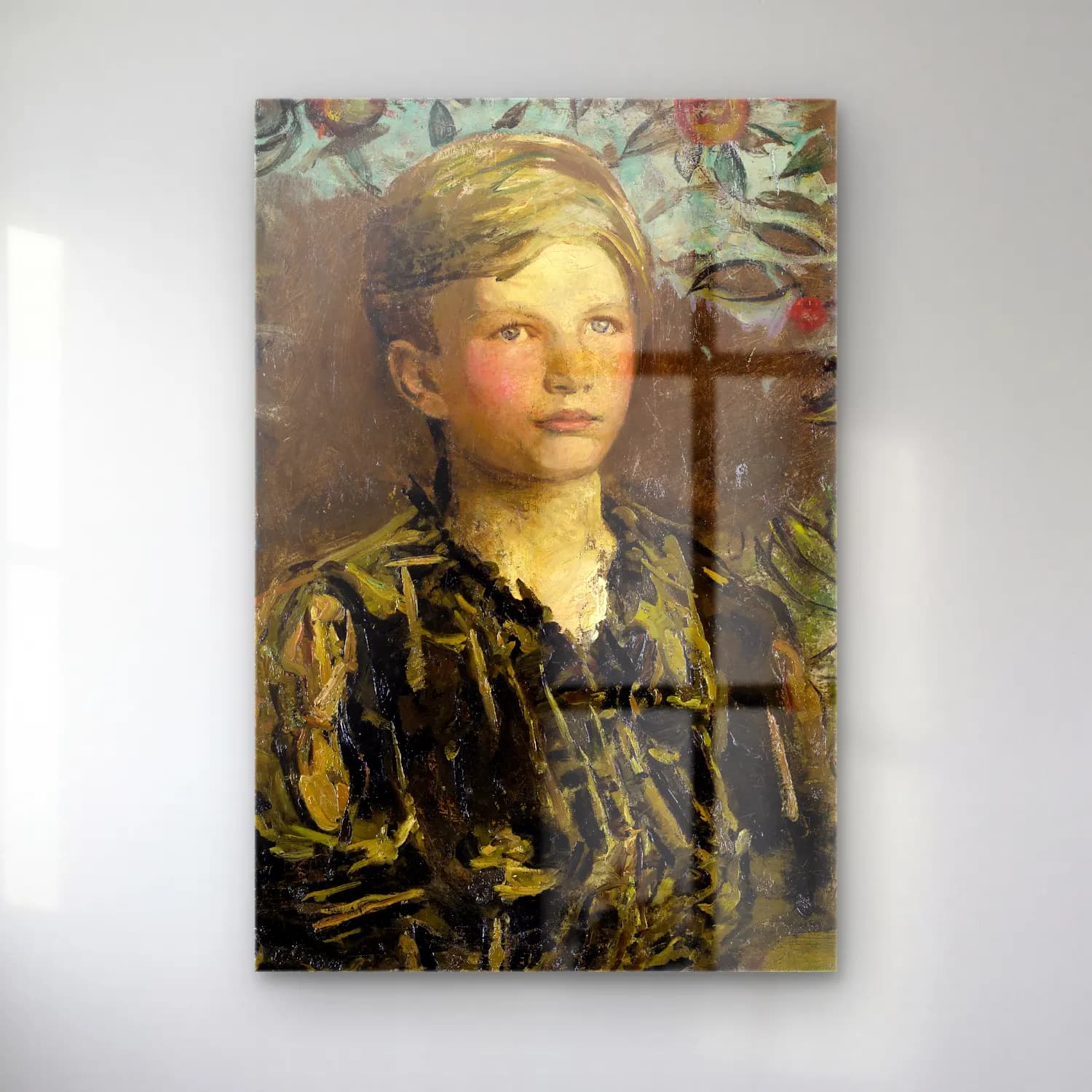 Abbott Handerson Thayer – Townsend Bradley Martin cam tablo — Abbott Handerson Thayer – Townsend Bradley Martin — empresyonist kız çocuğu portresi