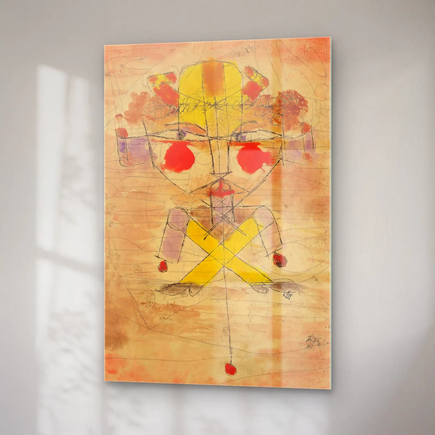 Georges Valmier – Jumping Jack – Sarı Tonlar cam tablo — sağ açıdan görünüm