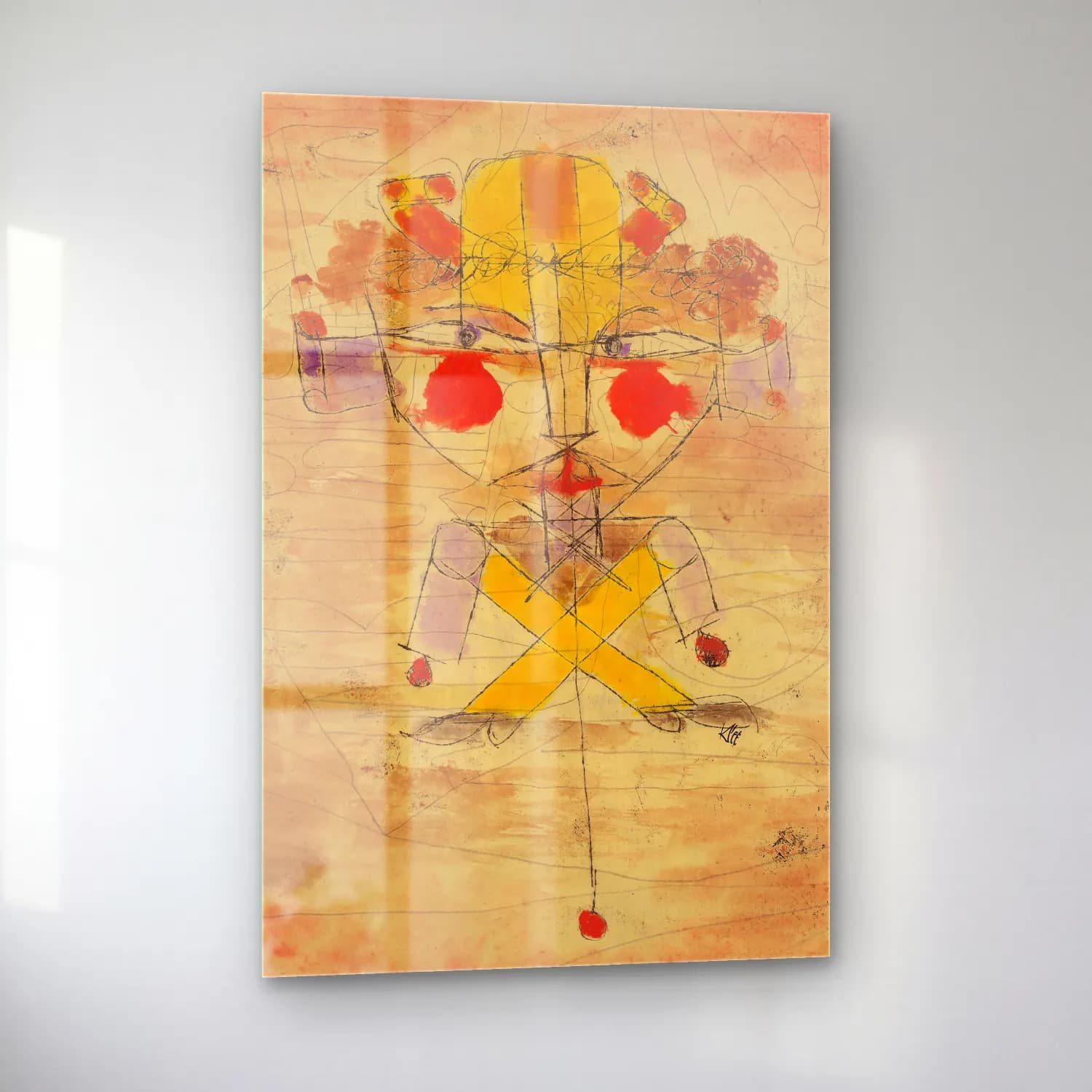 Georges Valmier – Jumping Jack – Sarı Tonlar cam tablo — sol açıdan görünüm
