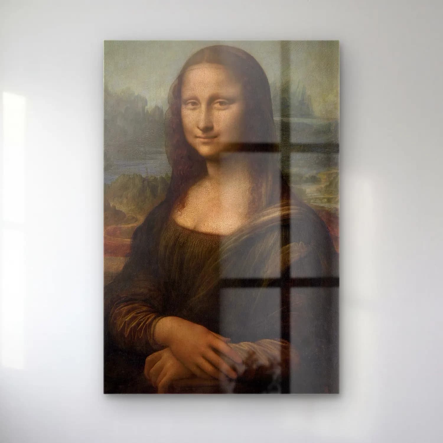 Leonardo da Vinci – Kadın Portresi – Kırmızı Tonlar cam tablo — Leonardo da Vinci – Kadın Portresi – Kırmızı Tonlar — empresyonist kadın portresi
