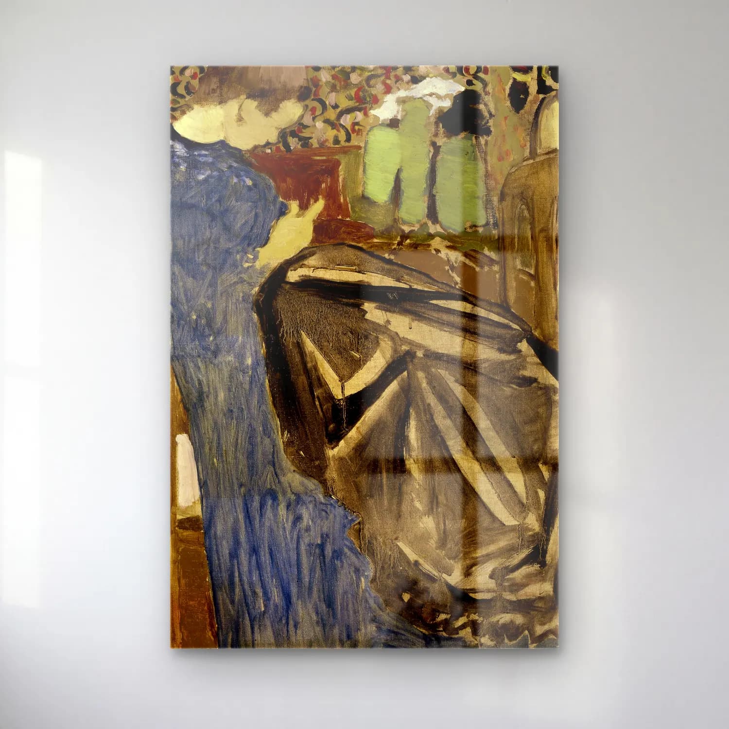 Édouard Vuillard – Elbiseli Kadın cam tablo — Édouard Vuillard – Elbiseli Kadın — empresyonist elbiseli kadın