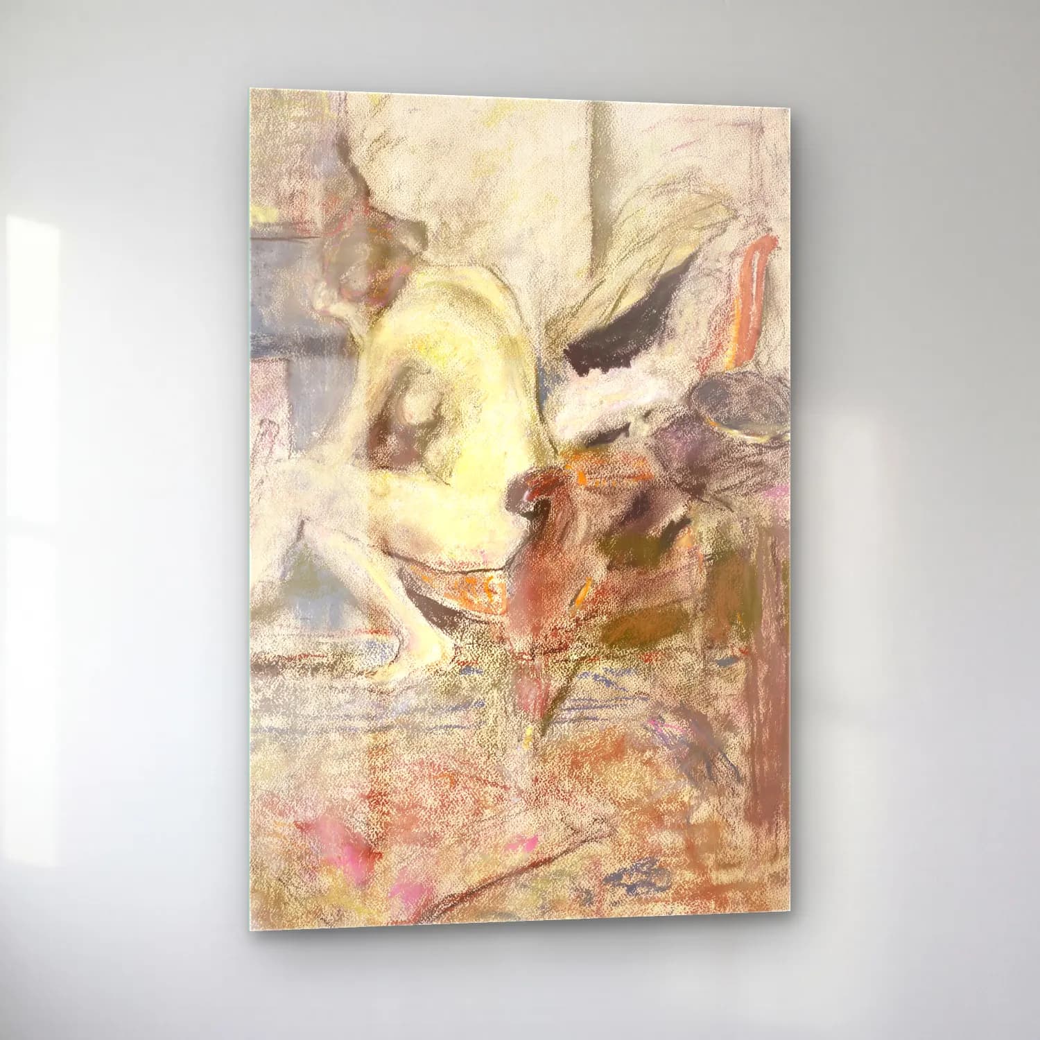 Édouard Vuillard – Figür Çalışması – Pastel Tonlar cam tablo — sol açıdan görünüm