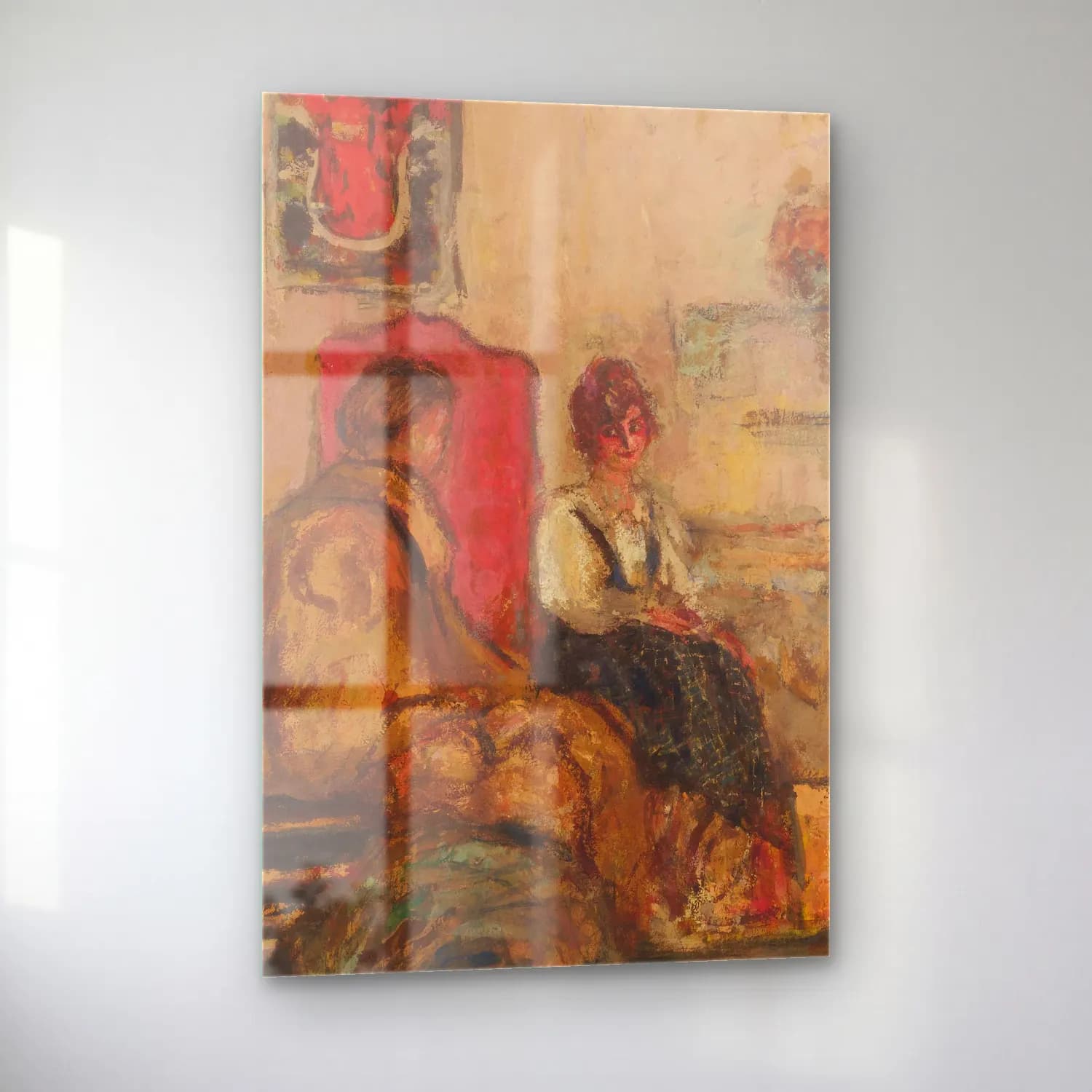 Édouard Vuillard – Vintage İç Mekân – Pastel Tonlar cam tablo — sol açıdan görünüm