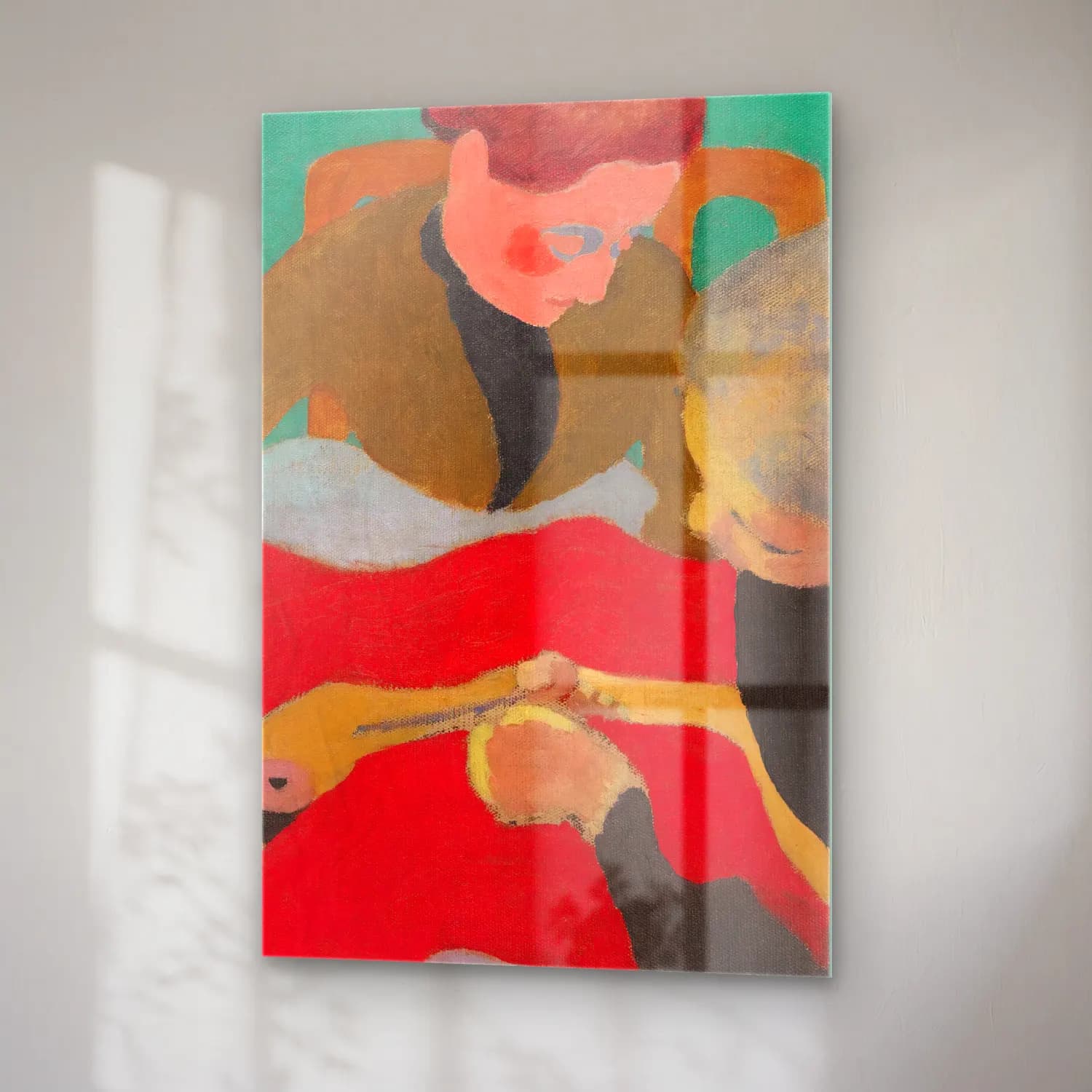 Édouard Vuillard – Anne ve Çocuk – Kırmızı Tonlar cam tablo — sağ açıdan görünüm