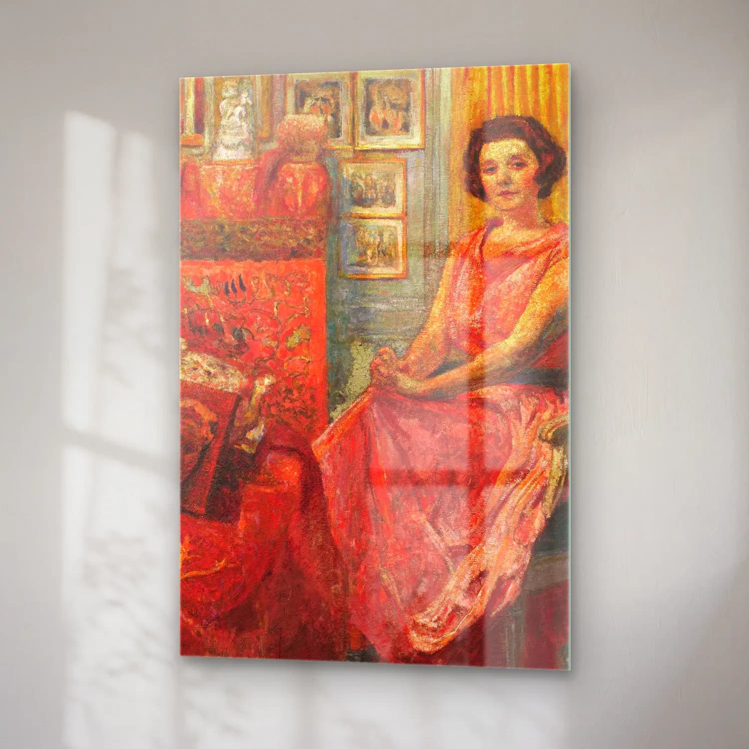 Édouard Vuillard – Kitap Okuyan Kadın cam tablo — sağ açıdan görünüm