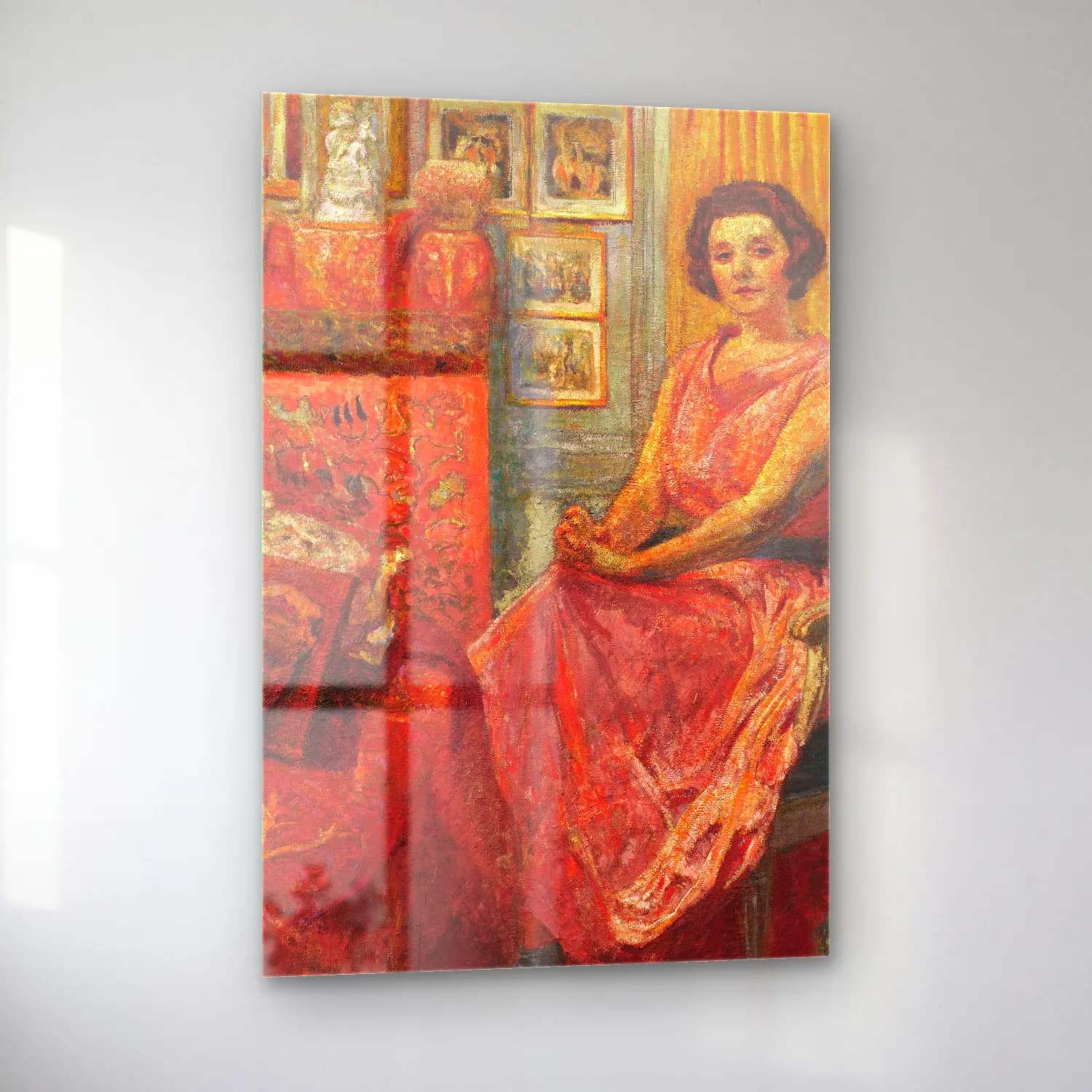 Édouard Vuillard – Kitap Okuyan Kadın cam tablo — sol açıdan görünüm