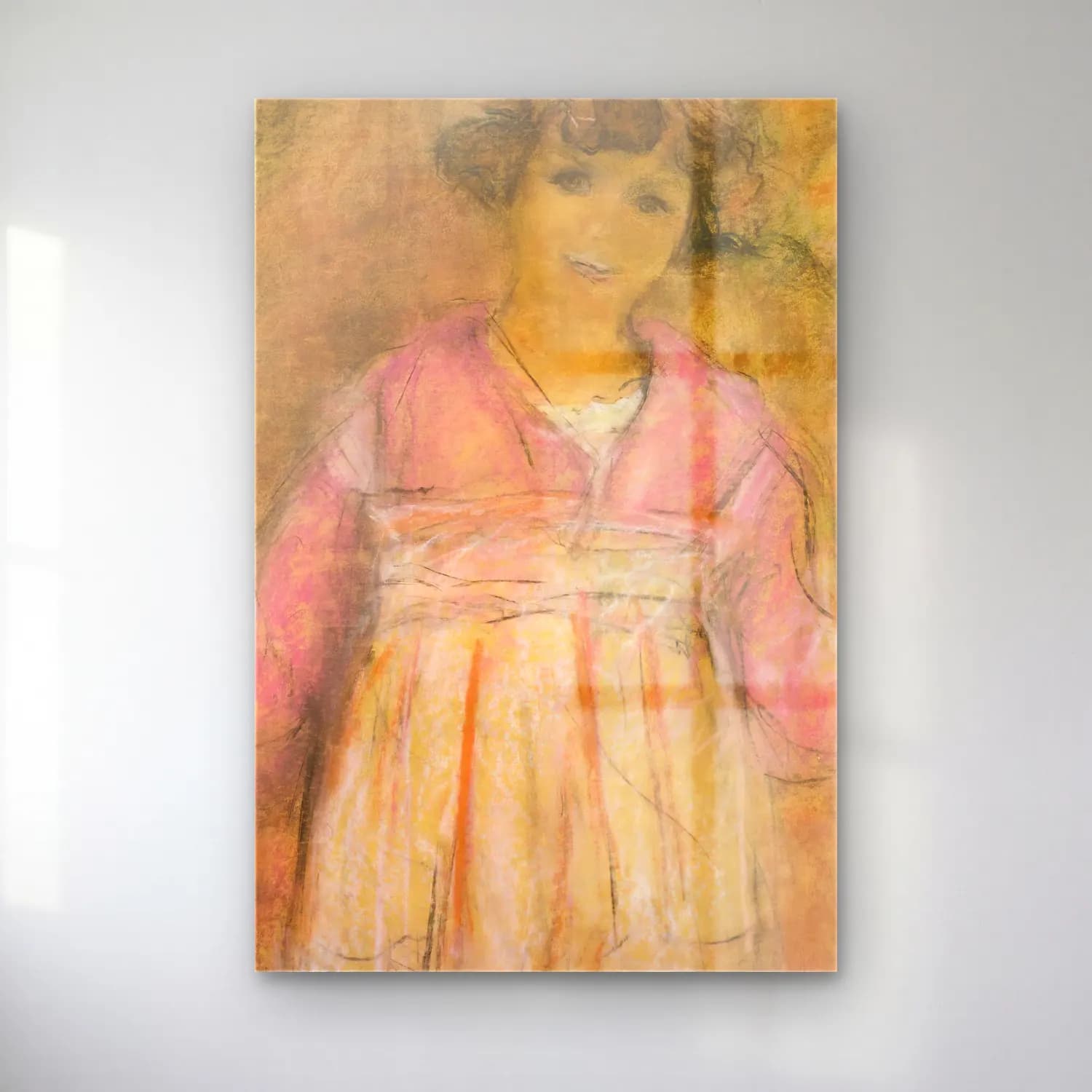 Édouard Vuillard – Elbiseli Kadın – Pastel Tonlar cam tablo — Édouard Vuillard – Elbiseli Kadın – Pastel Tonlar — empresyonist elbiseli kadın