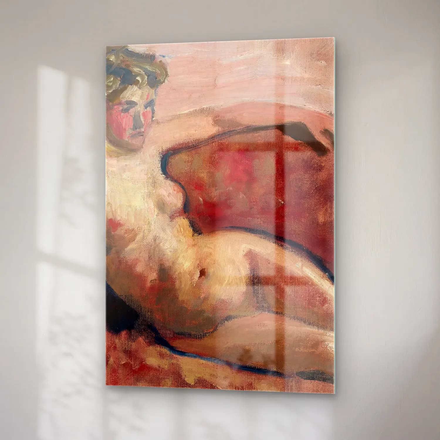 Édouard Vuillard – Figür Çalışması – Kırmızı Tonlar cam tablo — sağ açıdan görünüm