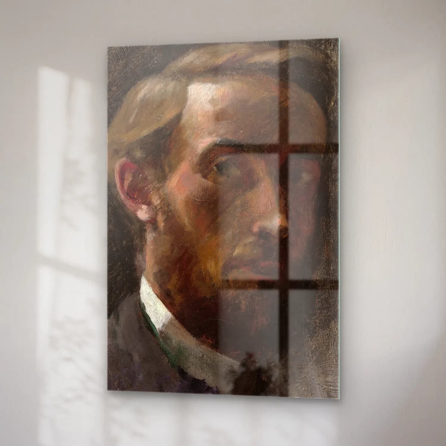 Édouard Vuillard – Erkek Portresi cam tablo — sağ açıdan görünüm