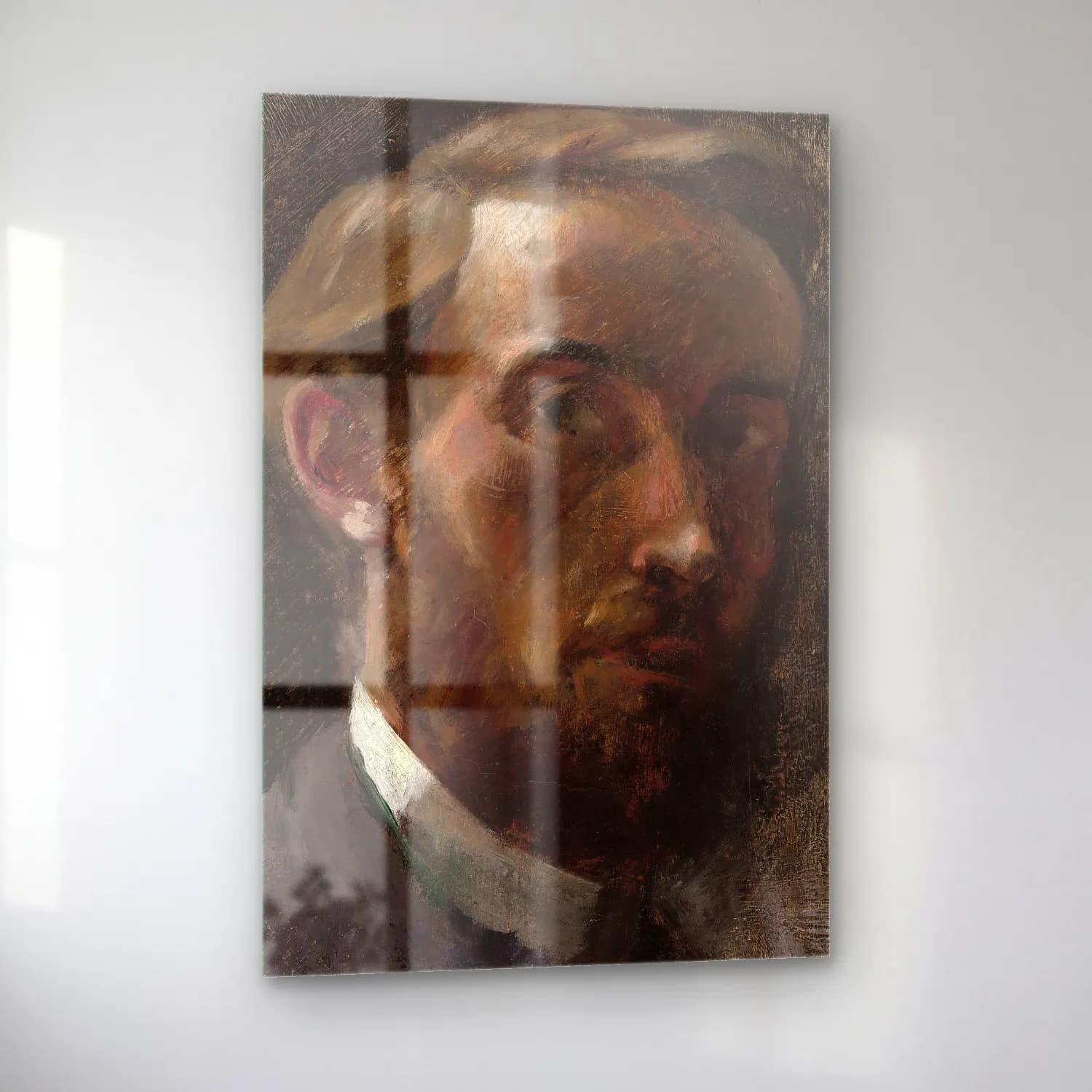 Édouard Vuillard – Erkek Portresi cam tablo — sol açıdan görünüm