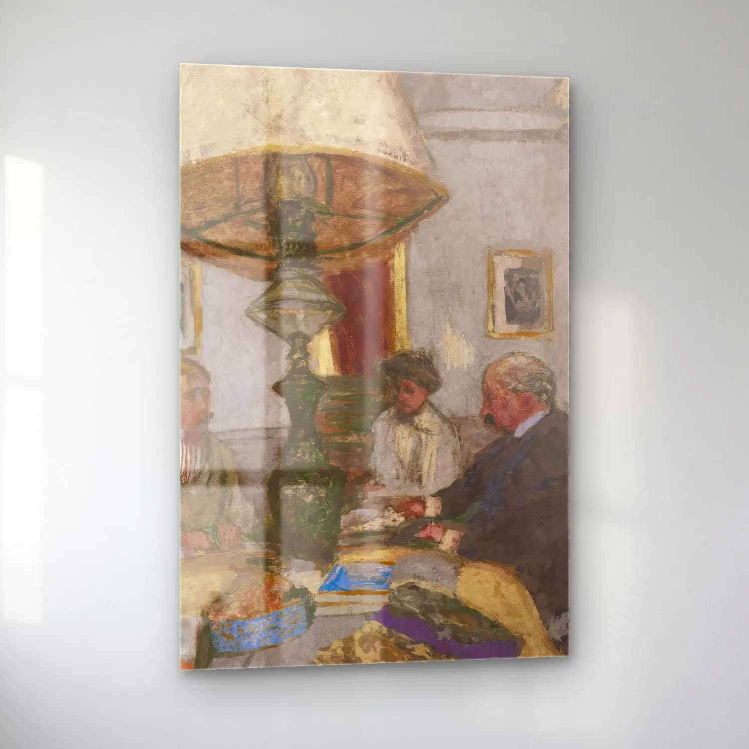 Édouard Vuillard – Vintage İç Mekân No. 6 cam tablo — sol açıdan görünüm