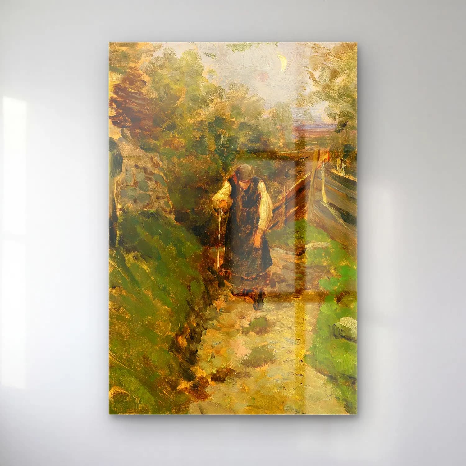 Olga Wisinger-Florian – Study of a peasant woman returning home cam tablo — Olga Wisinger-Florian – Study of a peasant woman returning home — empresyonist atlı