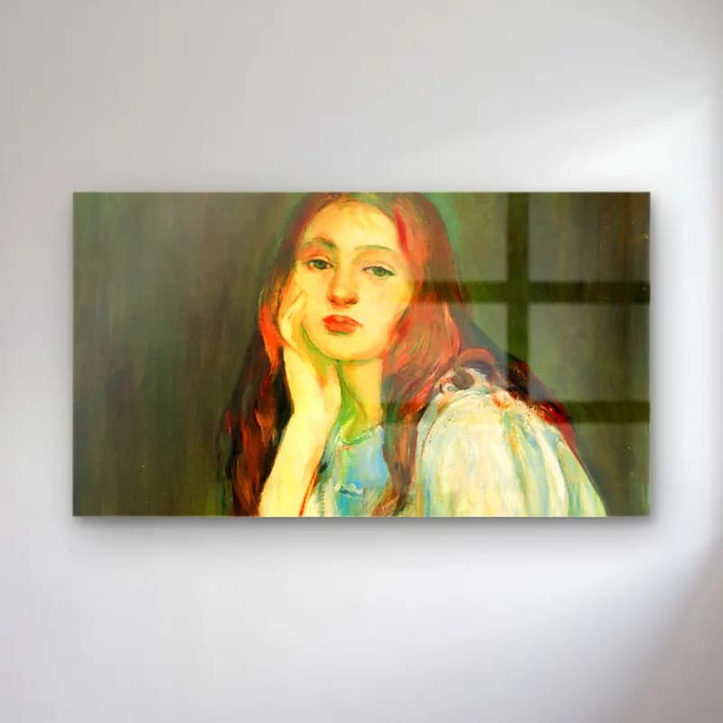 Berthe Morisot – Julie dreaming cam tablo — Berthe Morisot – Julie dreaming — empresyonist kız çocuğu portresi
